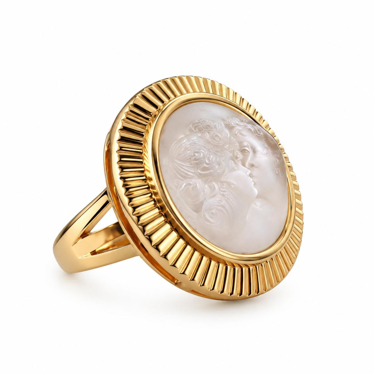 Lalique Opera National De Paris Baiser Kiss Crystal Vermeil Silver Ring 10528500