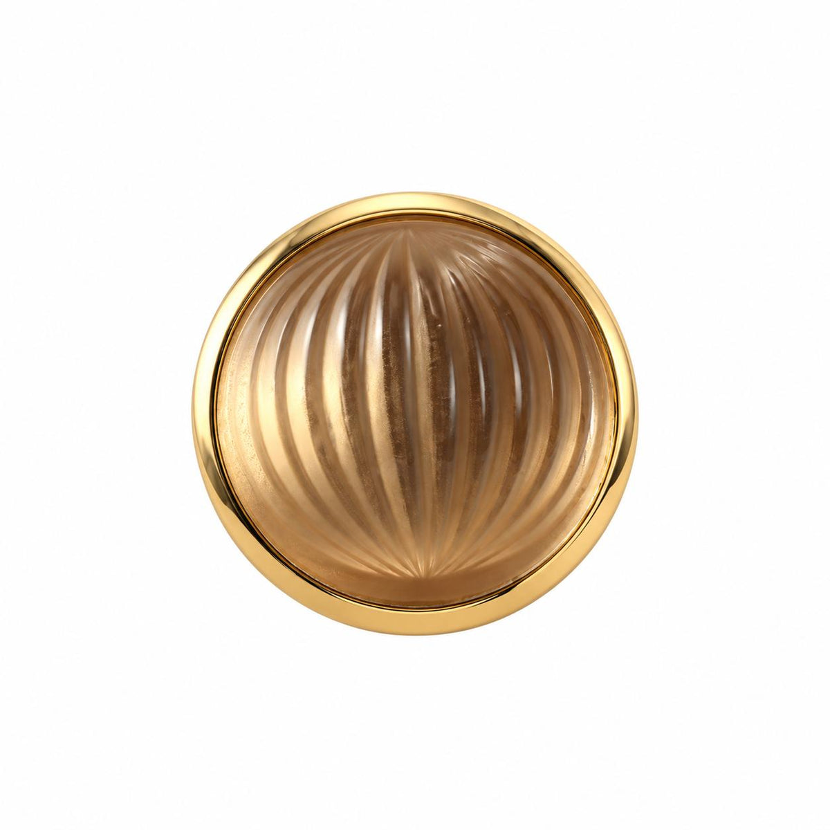 Lalique Vibrante Carved Crystal Vermeil Sterling Silver Round Ring 10529800