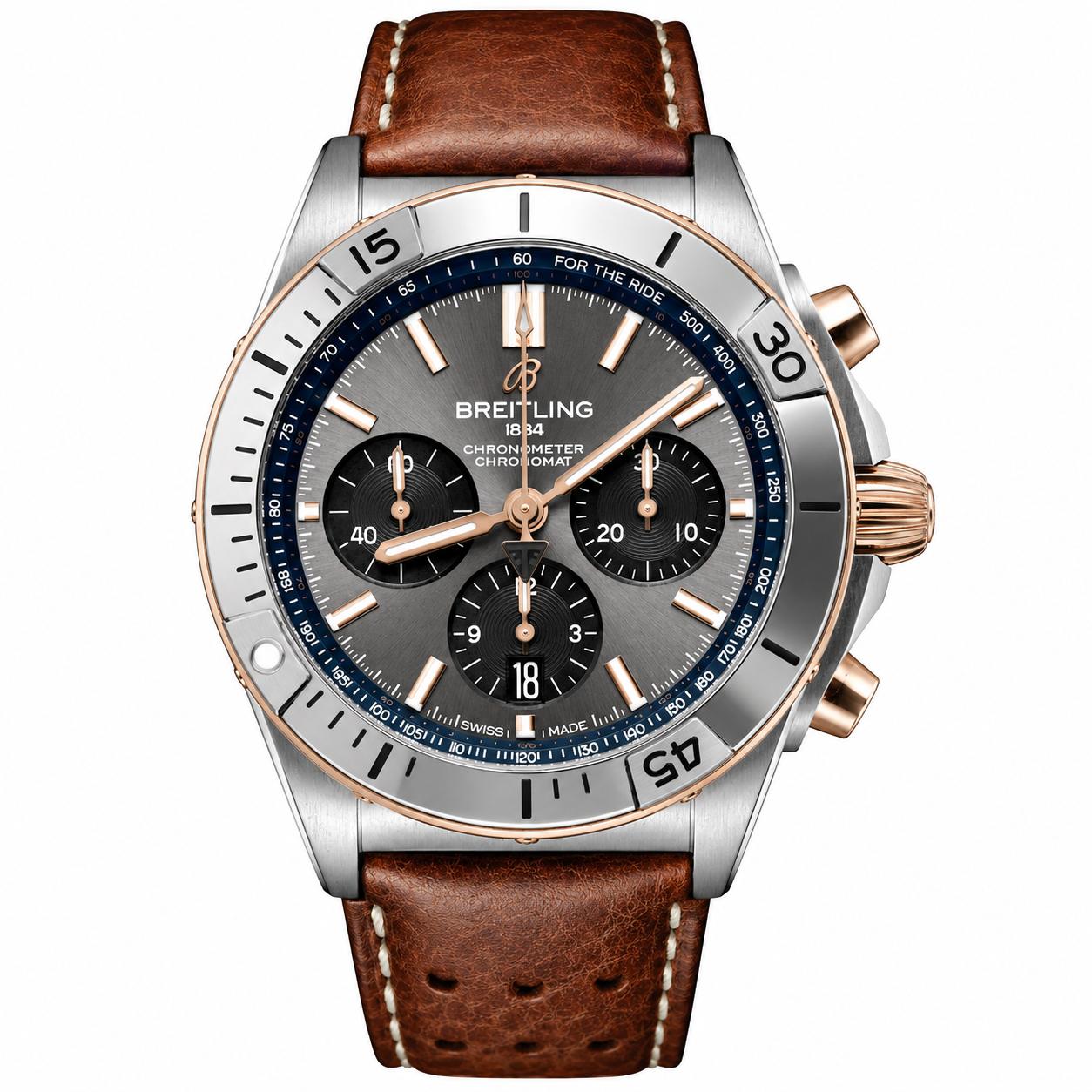 Breitling Chronomat B01 42 Triumph Rose Gold Titanium Chronograph Watch TB0134