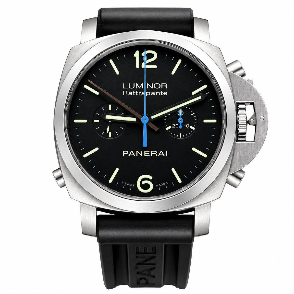 Panerai Luminor Rattrapante 1950 Automatic Black Dial Steel Watch PAM00362