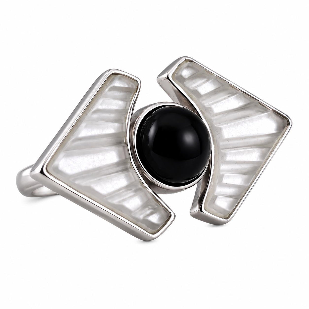 Lalique 1925 Crystal Silver Plated Ring 10680000