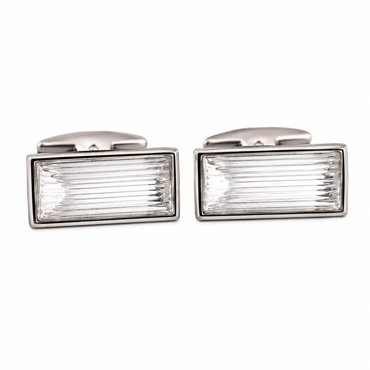 Lalique Rayonnante Clear Crystal Palladium Cufflinks 10606000