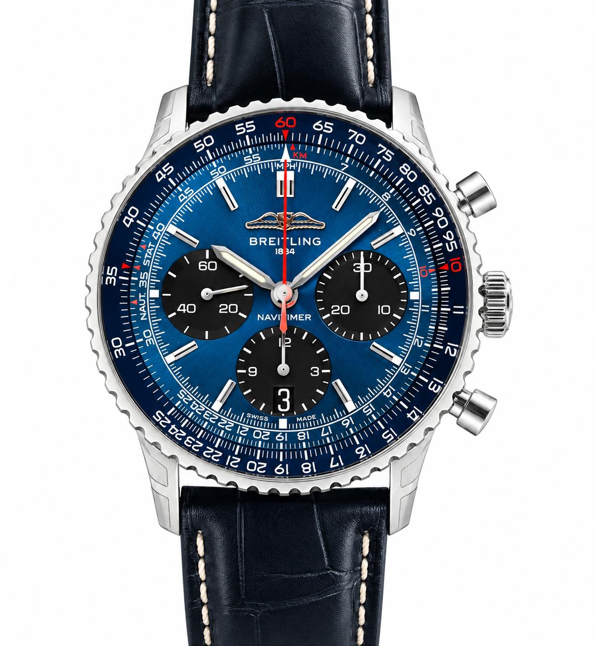 Breitling Navitimer B01 Chronograph 41 Blue Dial Steel Automatic Watch AB0139