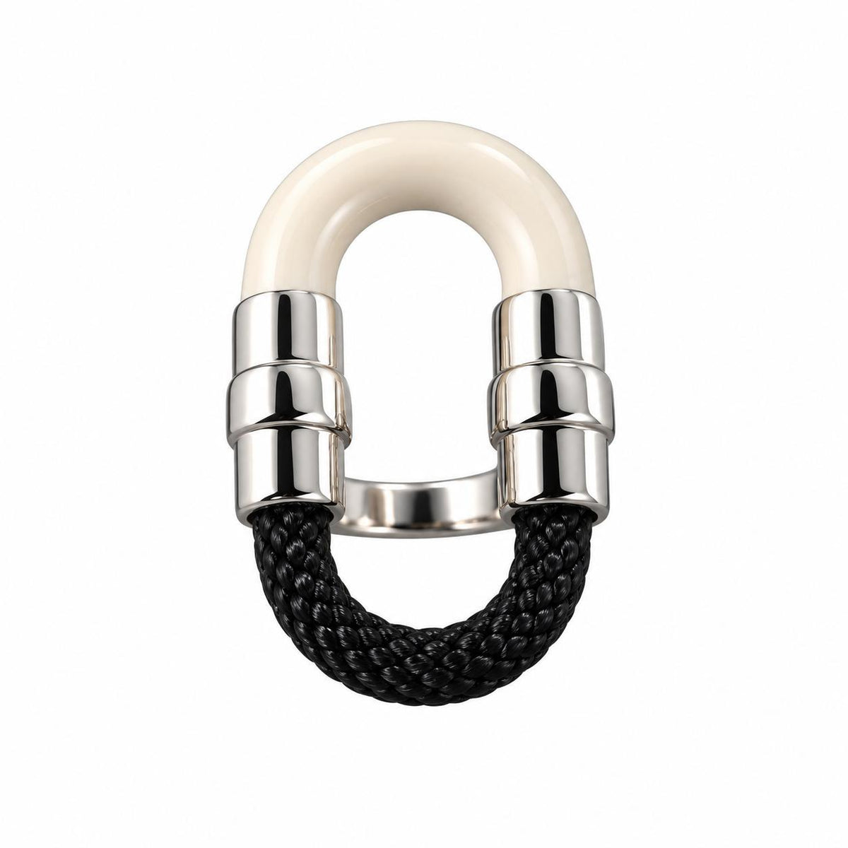Lalique 1927 Black Crystal Silver Plated Ring 10651700