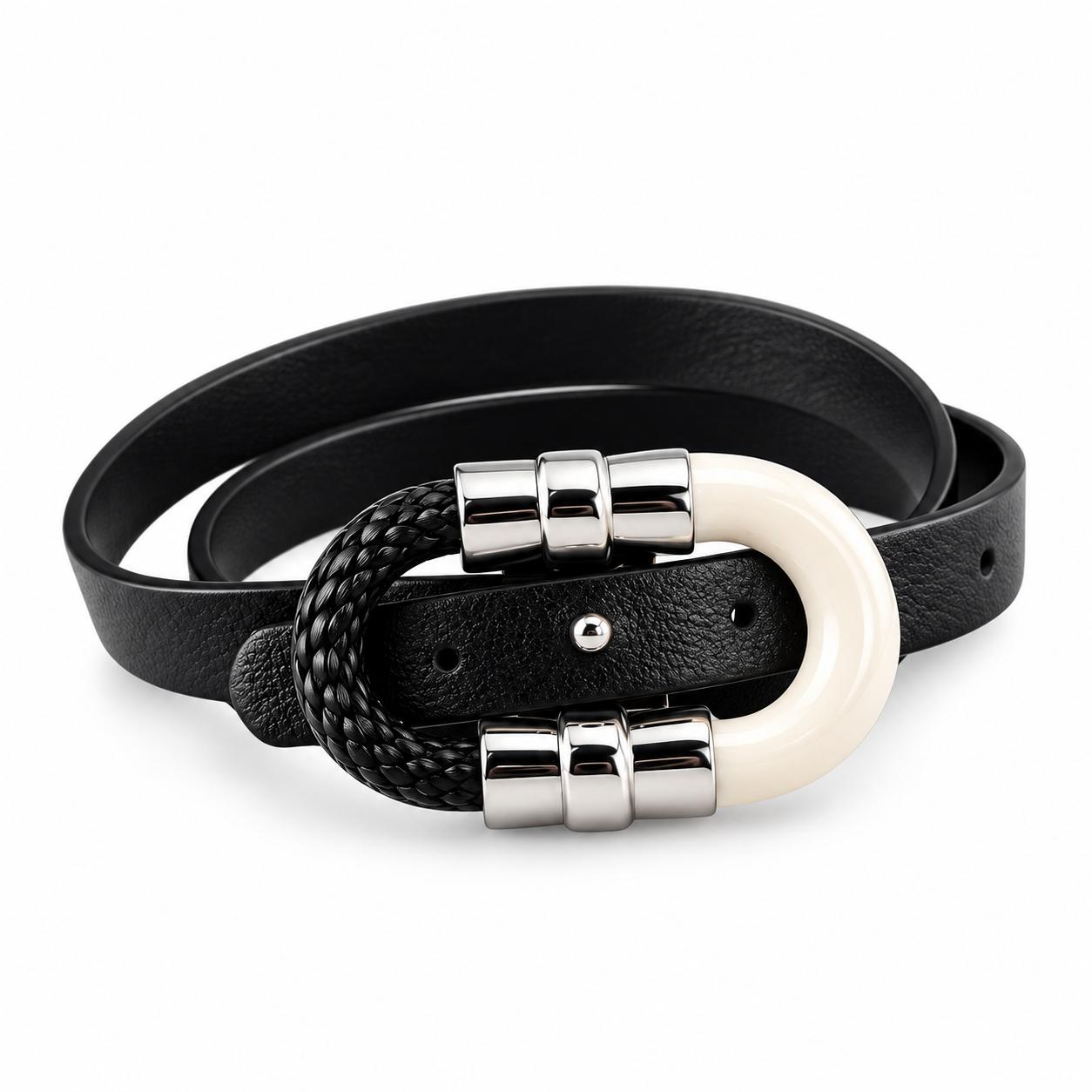 Lalique 1927 Silver Plated Leather Wrap Bracelet 10651300