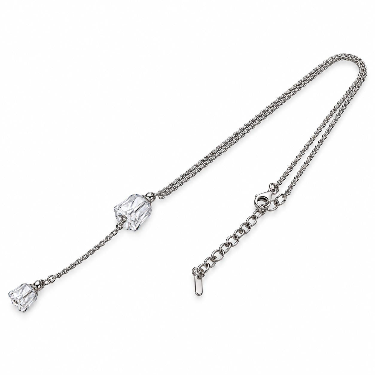 Lalique Muguet Lily of the Valley Crystal Silver Drop Pendant Necklace 10105500