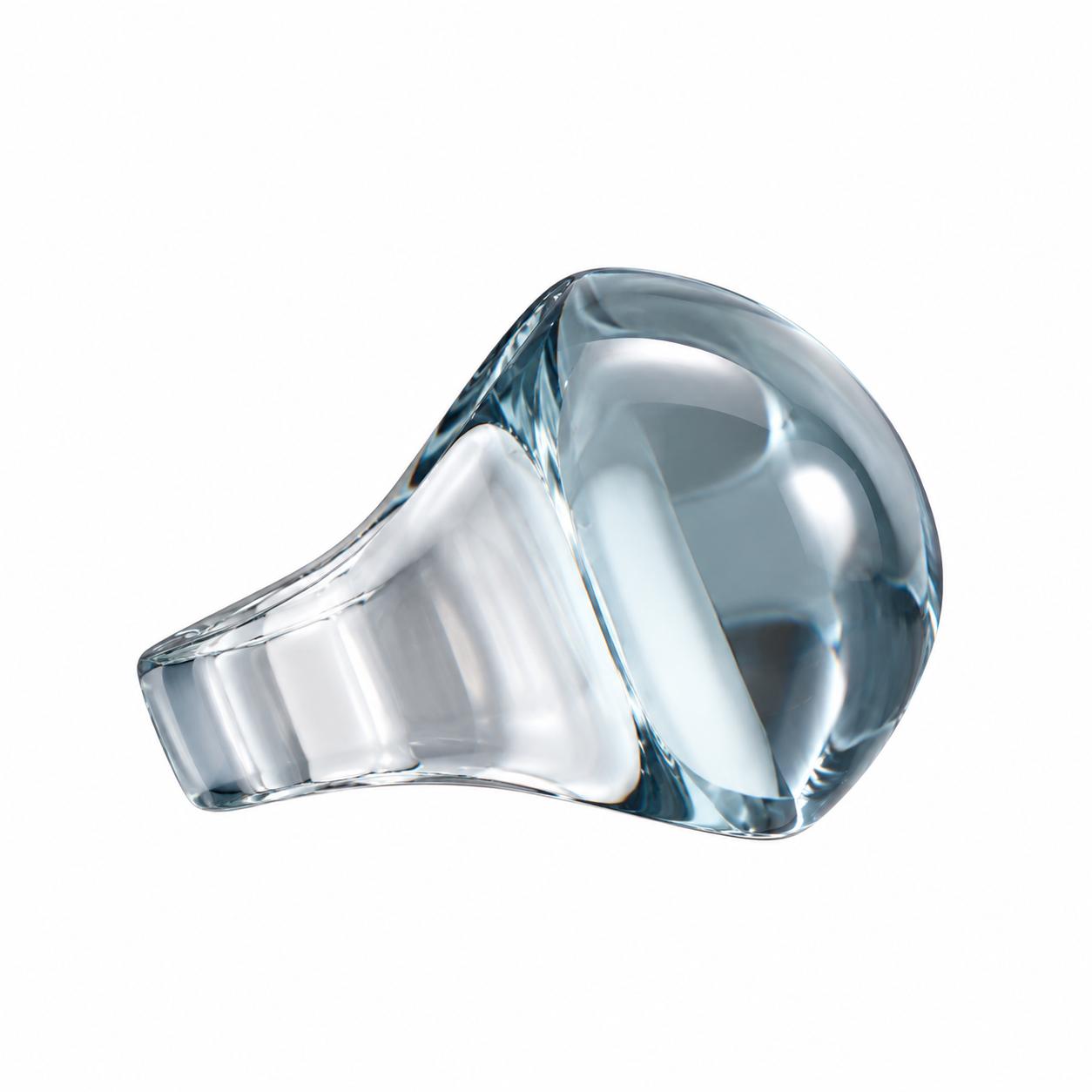 Lalique Cabochon Ocean Blue Crystal Ring 10048700