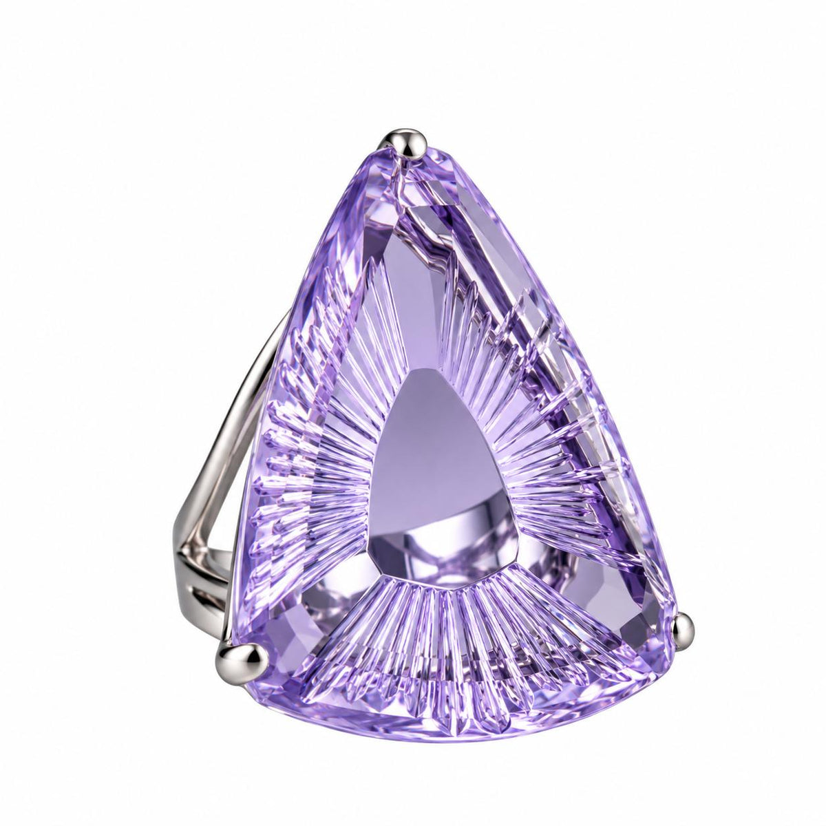 Lalique Ice Light Blue Crystal Sterling Silver Ring 10042200