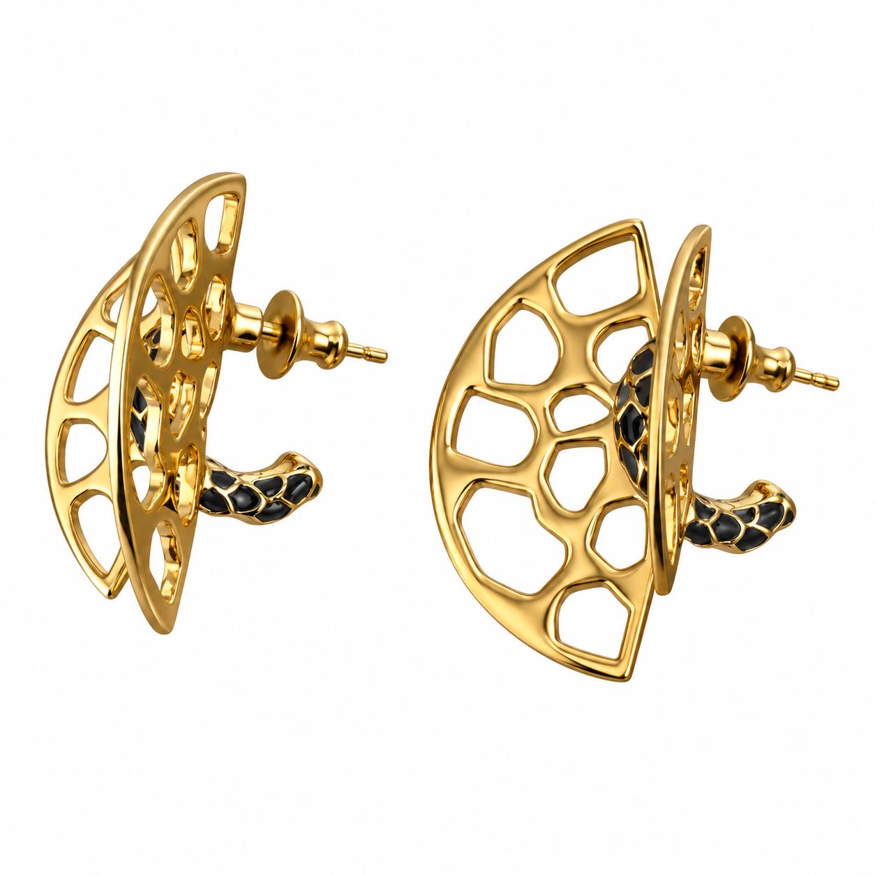 Lalique Opera National De Paris Euridice Crystal Gold Plated Earrings 10661300