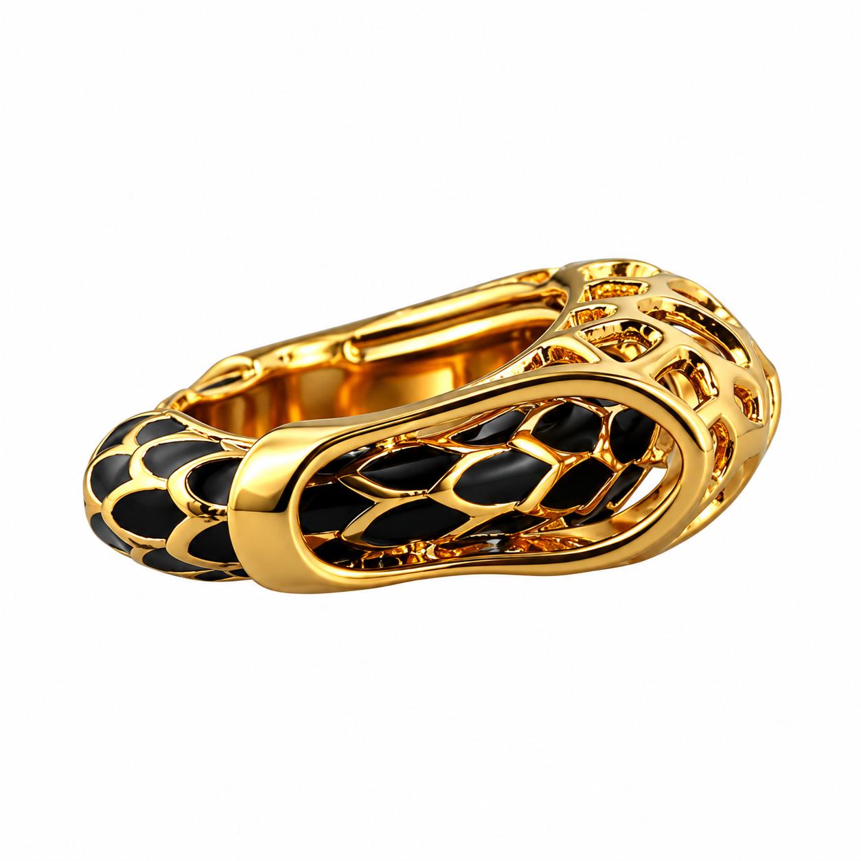 Lalique Eurydice Enamel Gold Plate Band Ring 10660800