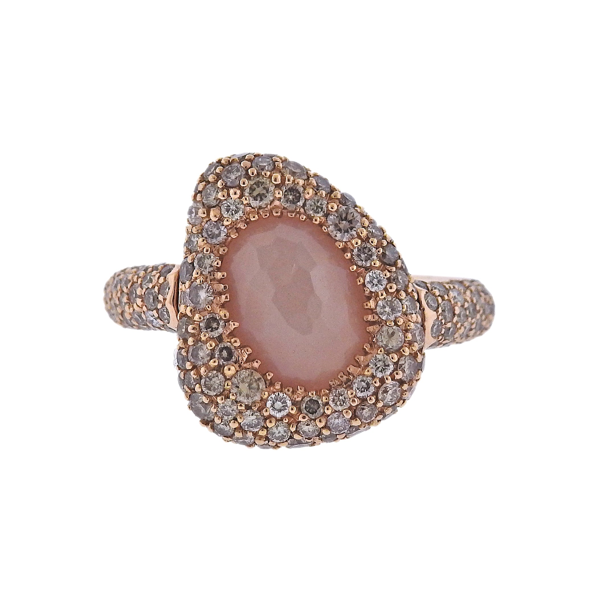 Bucherer Gold Diamond Moonstone Ring