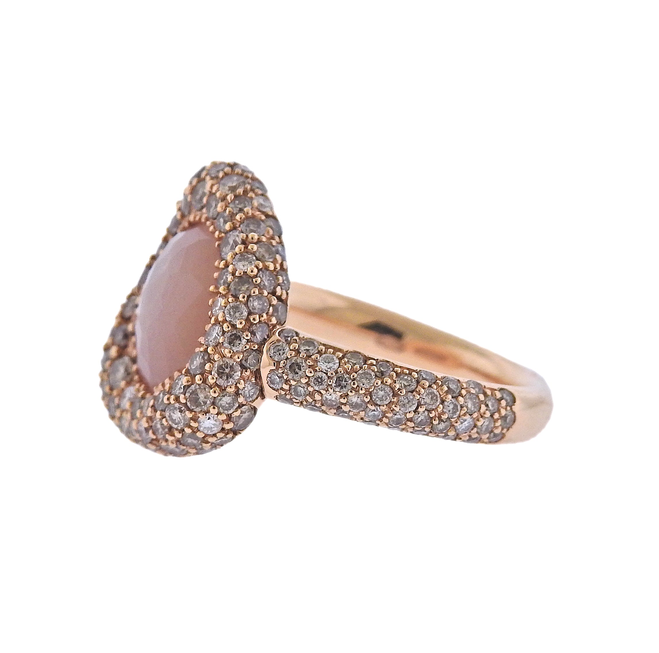 Bucherer Gold Diamond Moonstone Ring