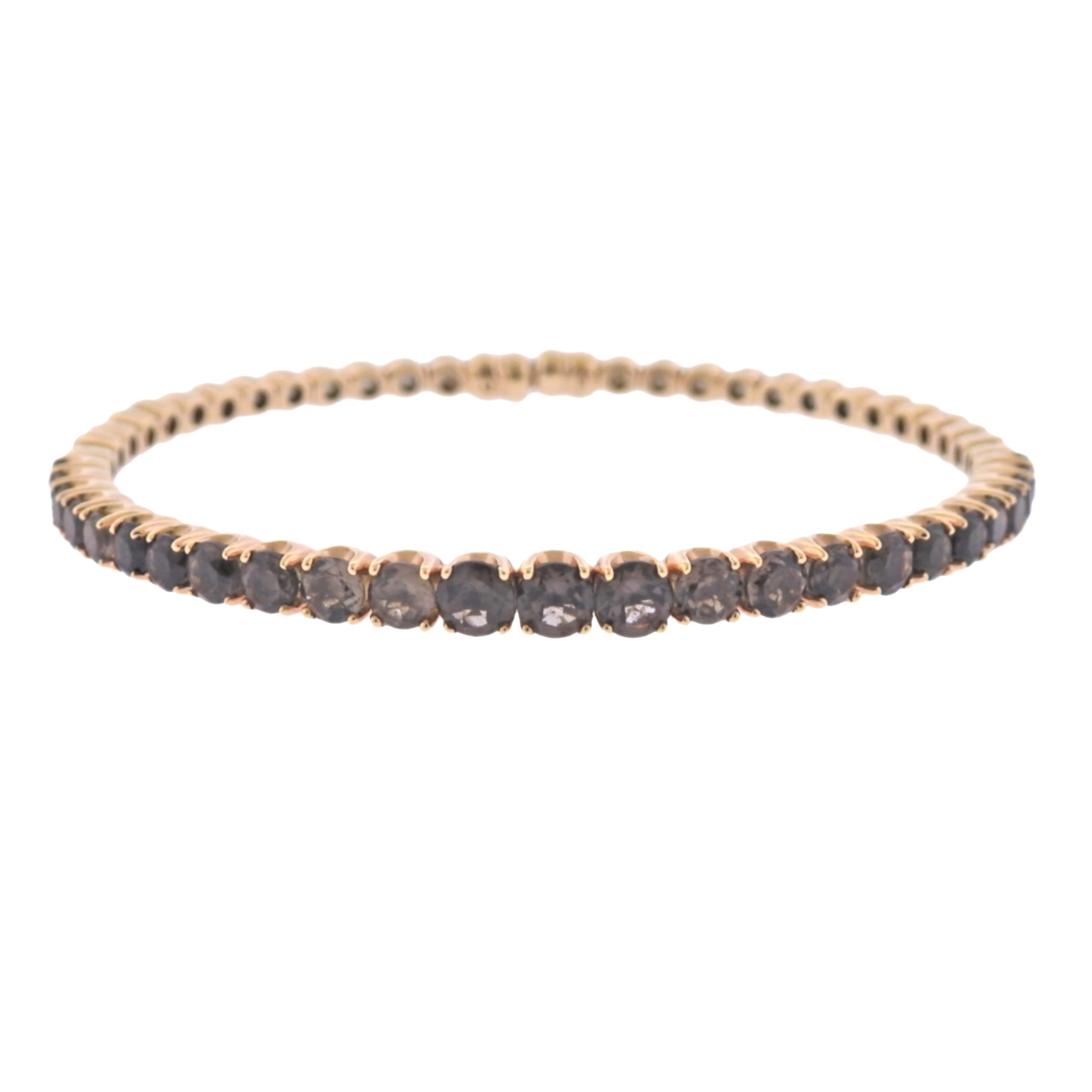 Bucherer Gold Smoky Quartz Bangle Bracelet