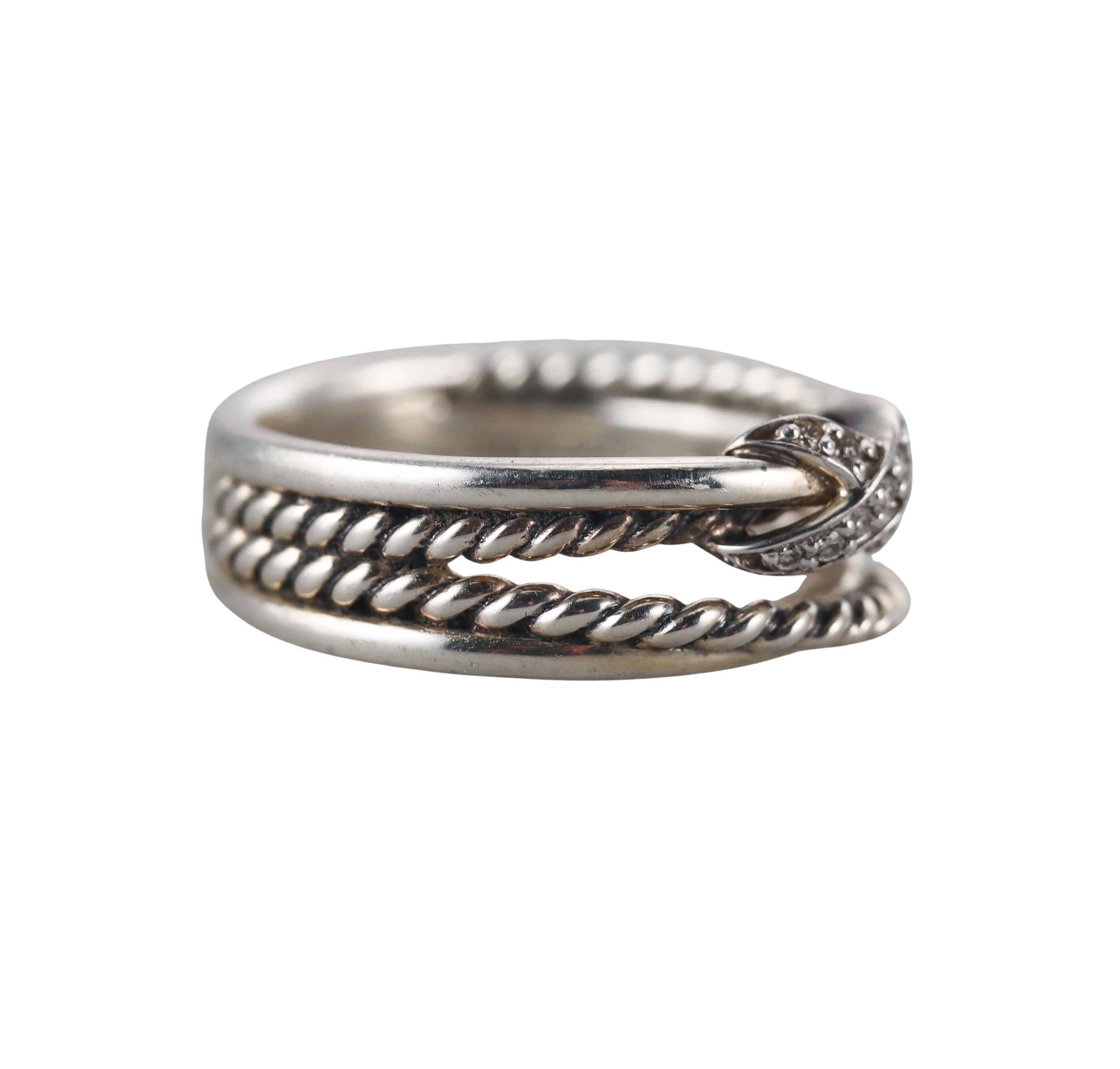 David Yurman X Crossover Sterling Silver Diamond Ring