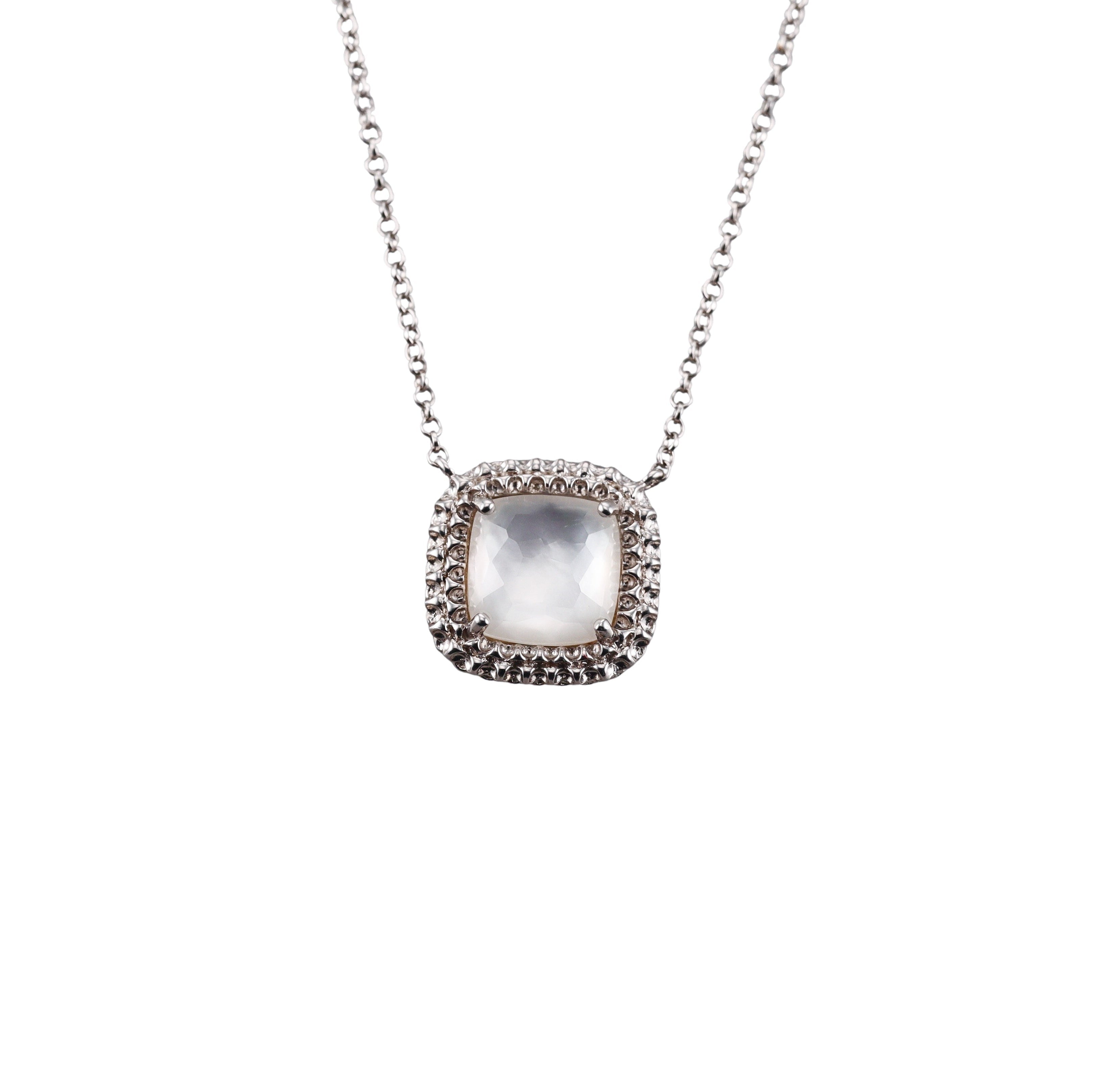 Di Modolo Motif Mother of Pearl & Diamond Necklace in Sterling Silver
