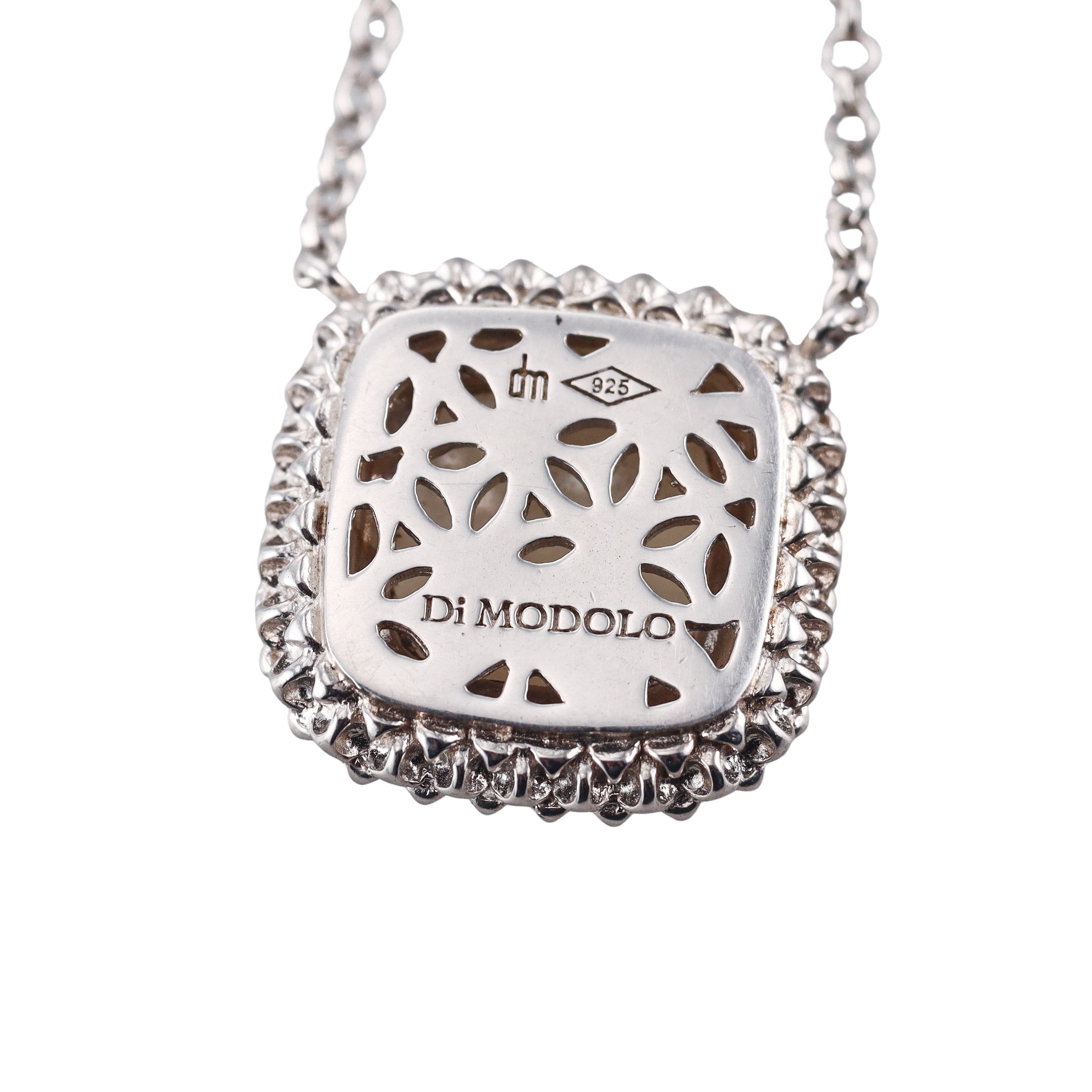Di Modolo Motif Mother of Pearl & Diamond Necklace in Sterling Silver