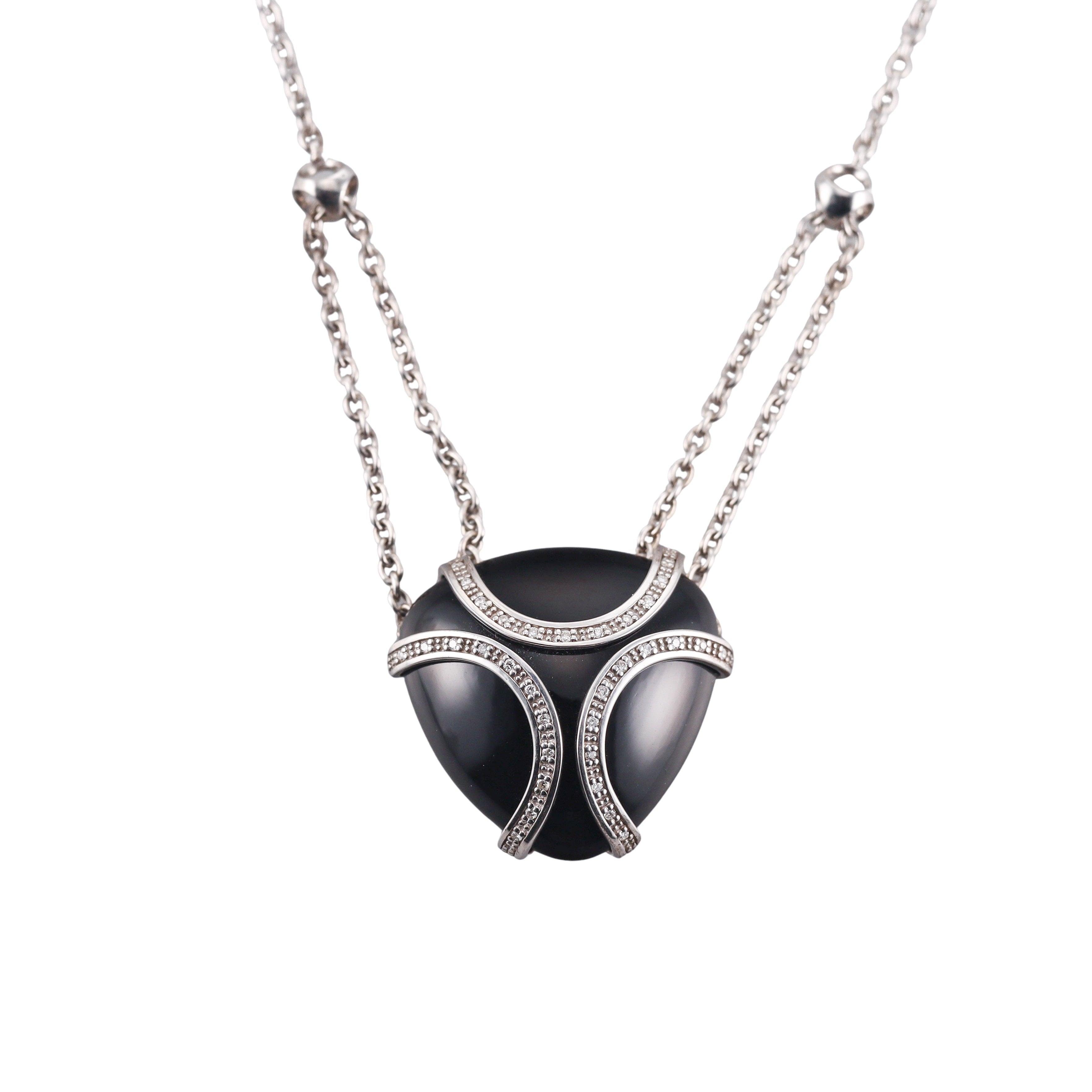 Di Modolo Spirit Black Onyx & Diamond Necklace in Sterling Silver