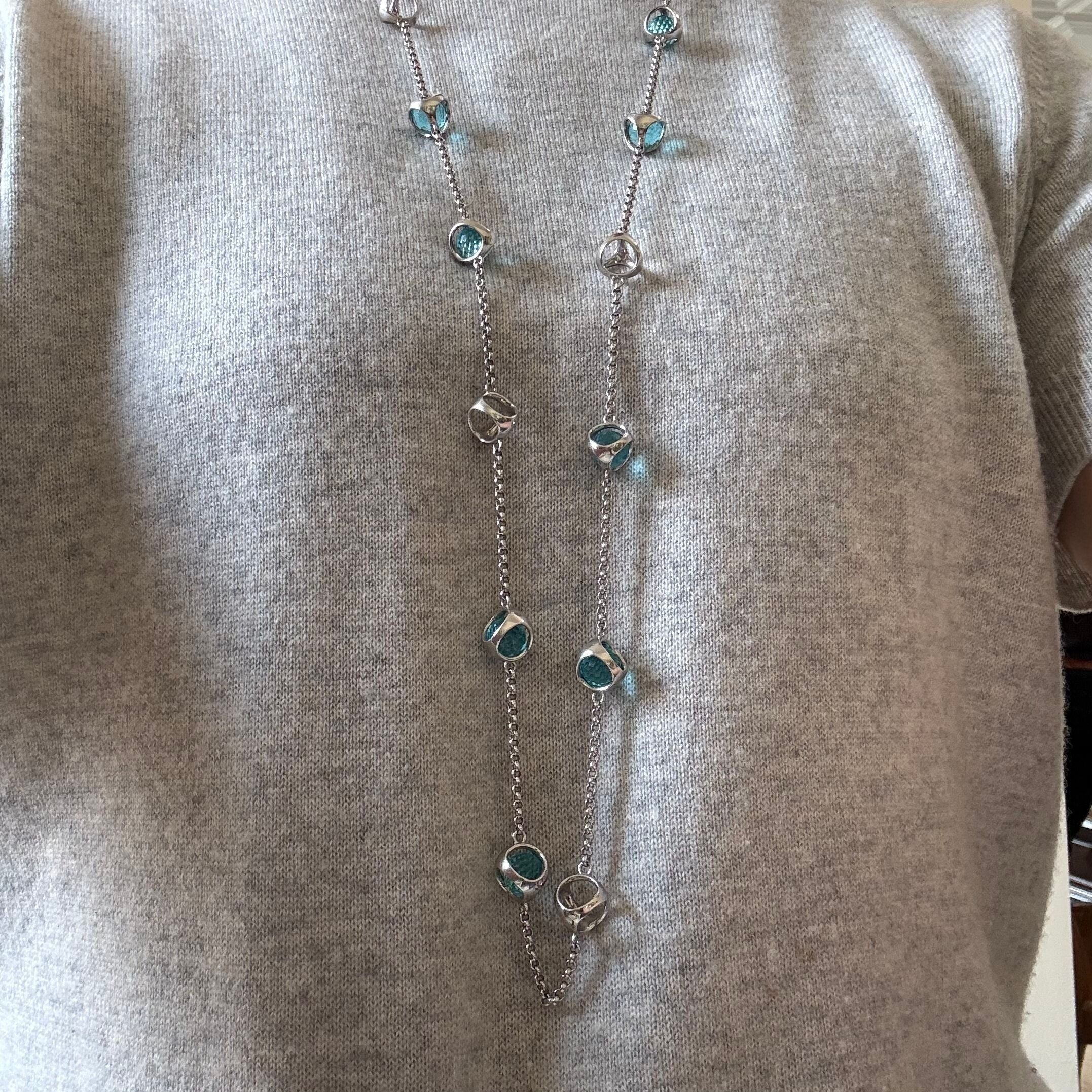 Di Modolo Triadra Sterling Silver Blue Quartz Necklace