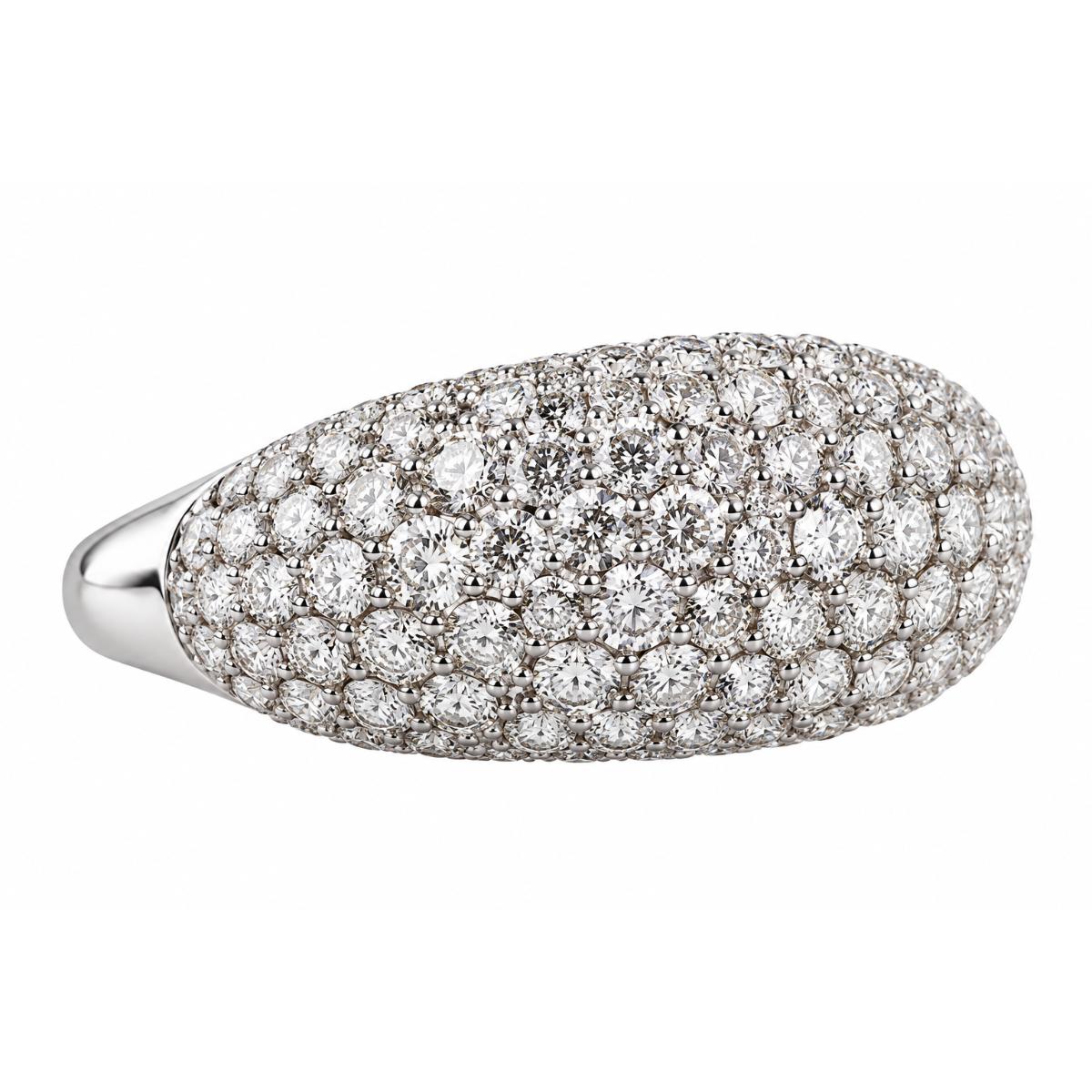 Modern 18k Gold 3.00ctw Diamond Dome Ring