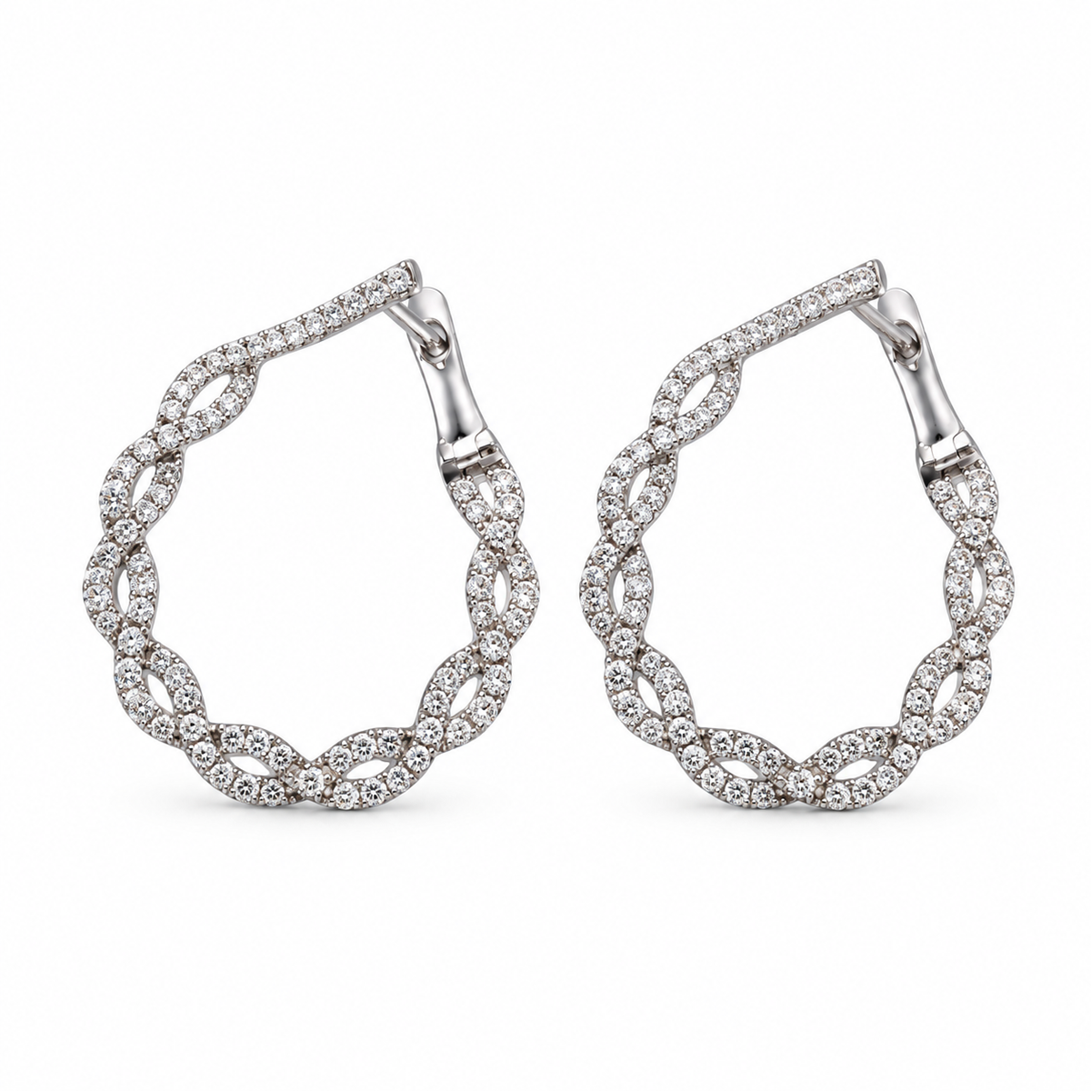 14k White Gold 1.45ctw Diamond Earrings