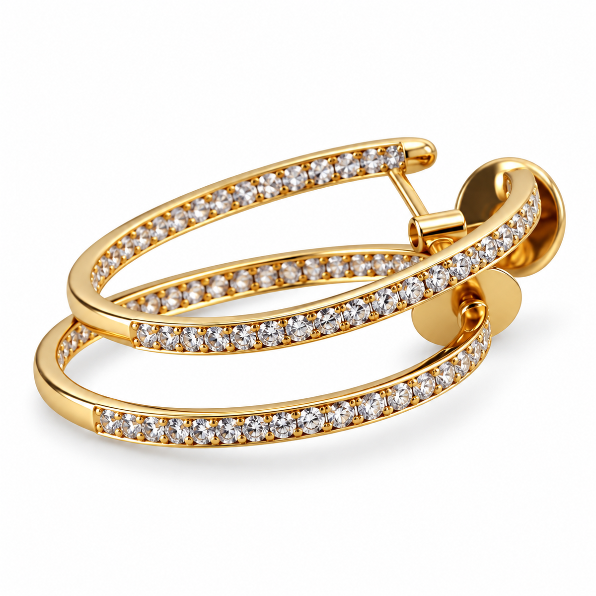 Memoire by Hearts on Fire 18k Gold Diamond Hoops Earrings