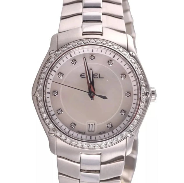 Ebel Classic Sport Mother of Pearl Diamond Steel Watch 1215987