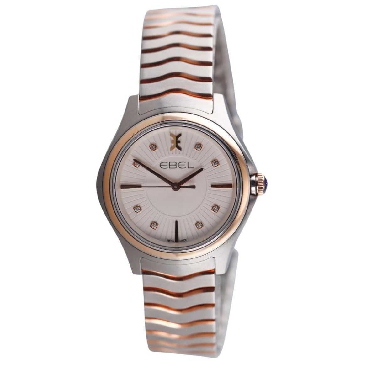 Ebel Wave Collection 18K Gold Steel Diamond Lady's Watch  A366354