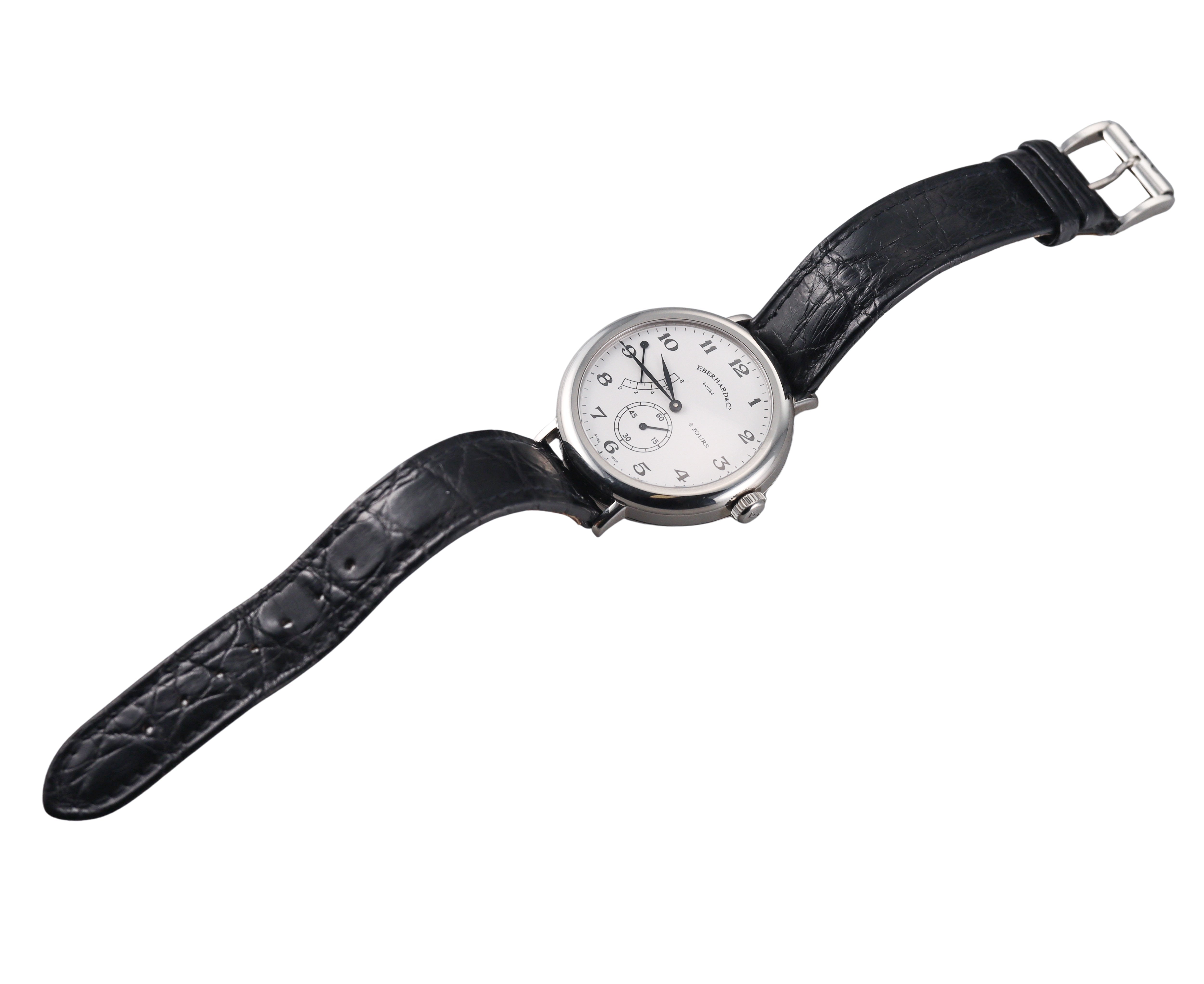 Eberhard 8 Days Power Reserve Steel Manual Wind Watch 21017