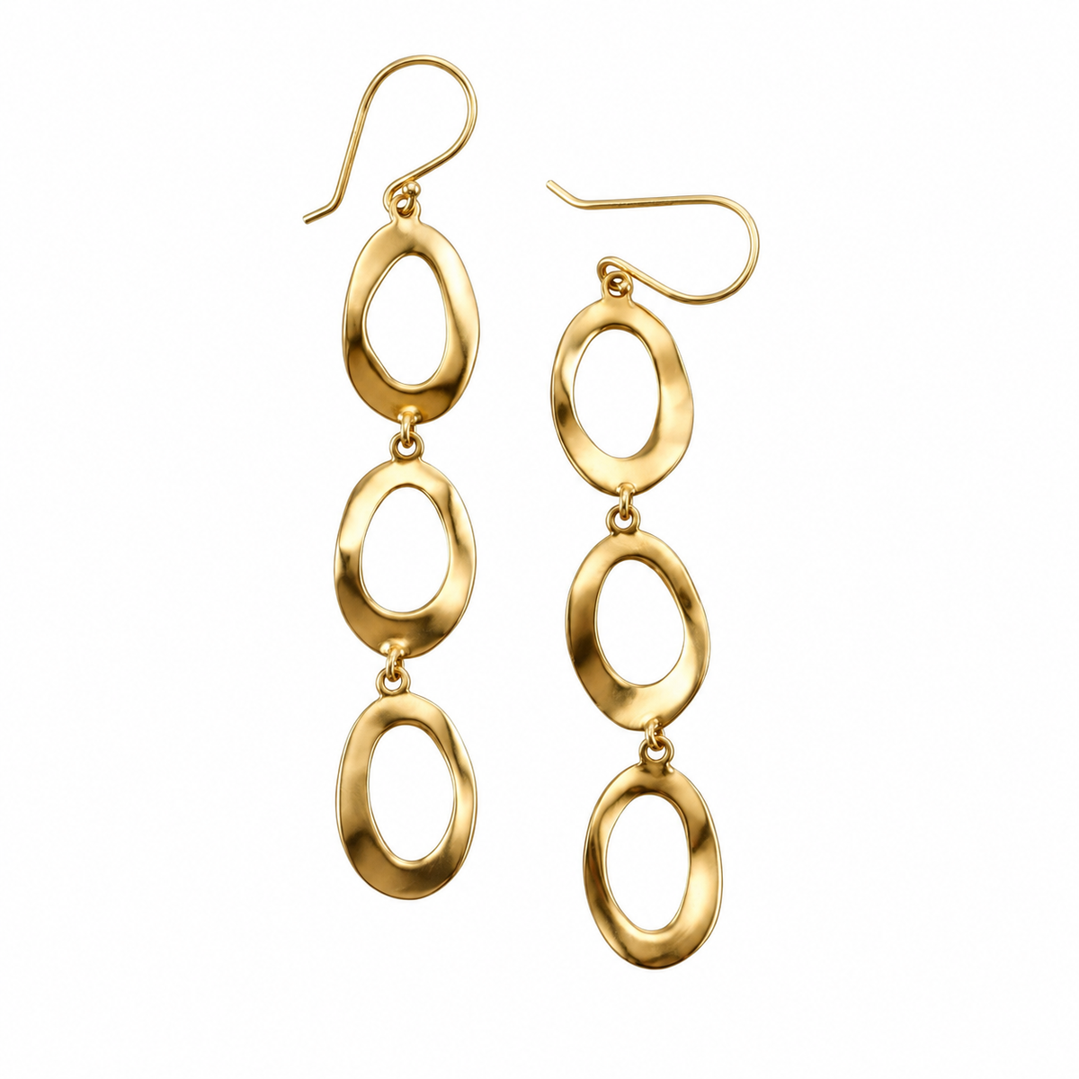 Ippolita Classico 3 Link 18k Gold Oval Drop Earrings