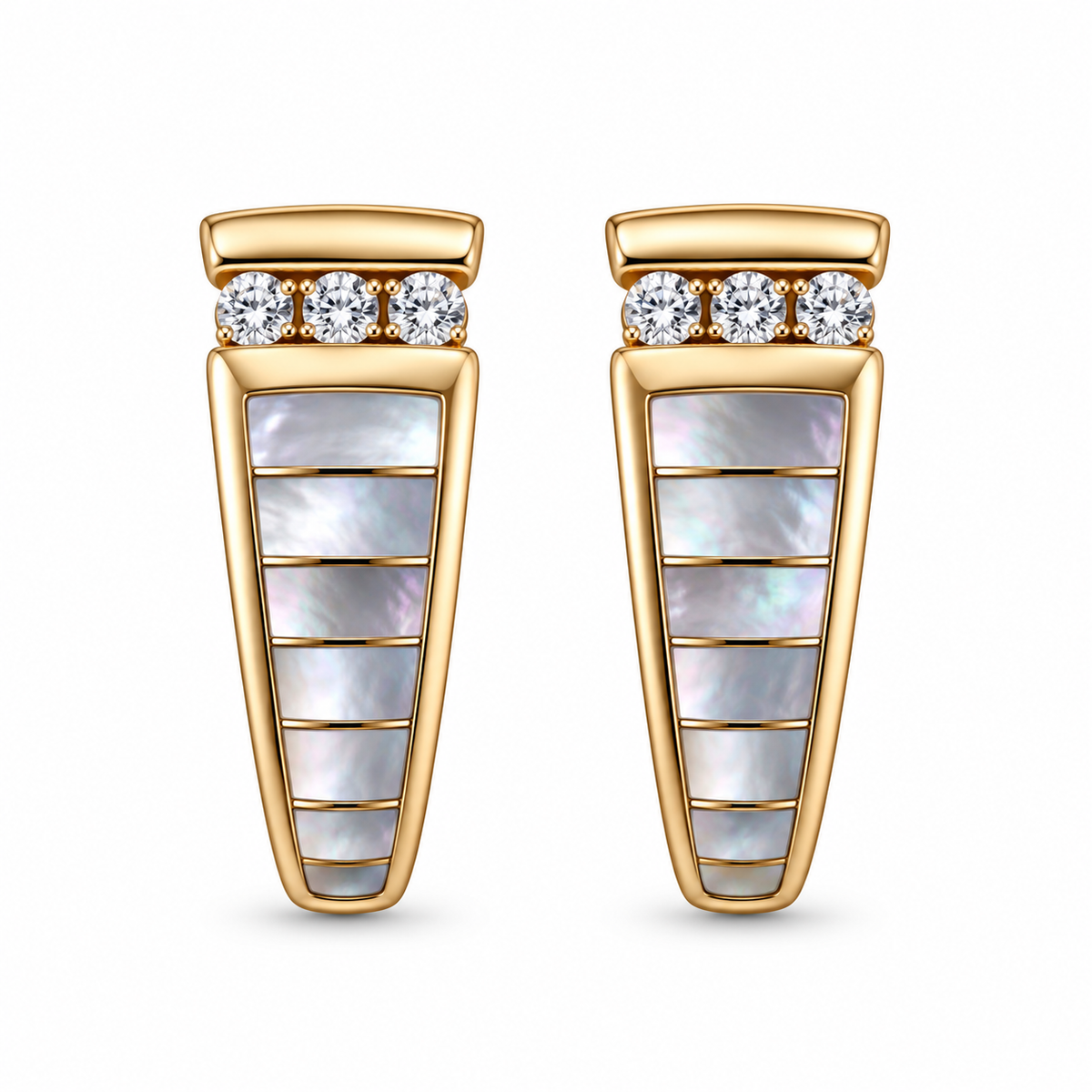 Kabana 14K Yellow Gold Mother of Pearl Diamond Earrings