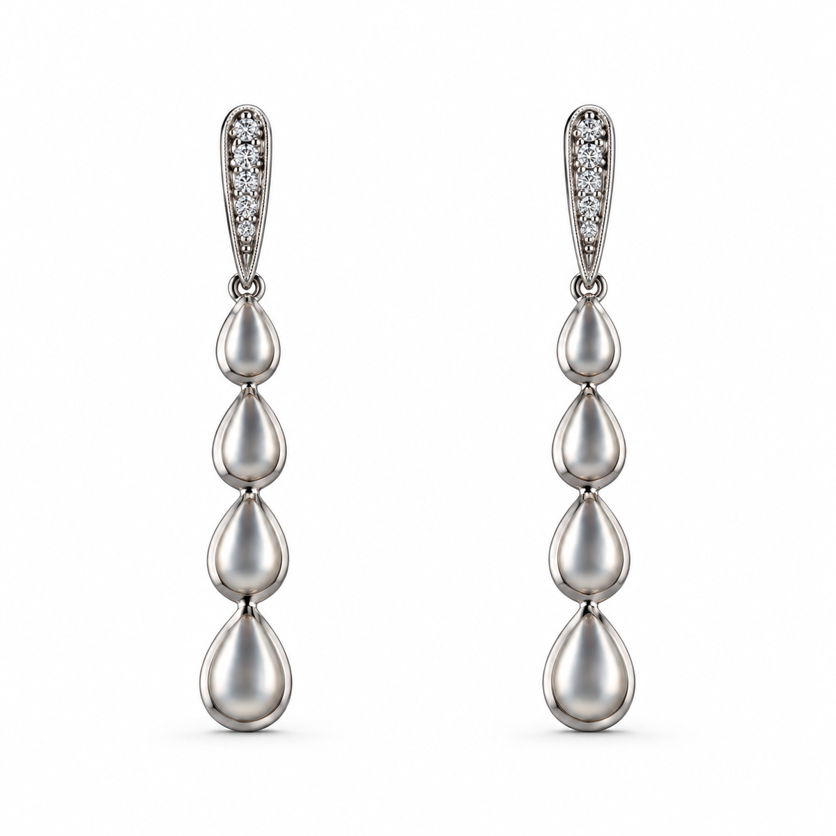 Kabana 14K White Gold Mother of Pearl Diamond Drop Earrings