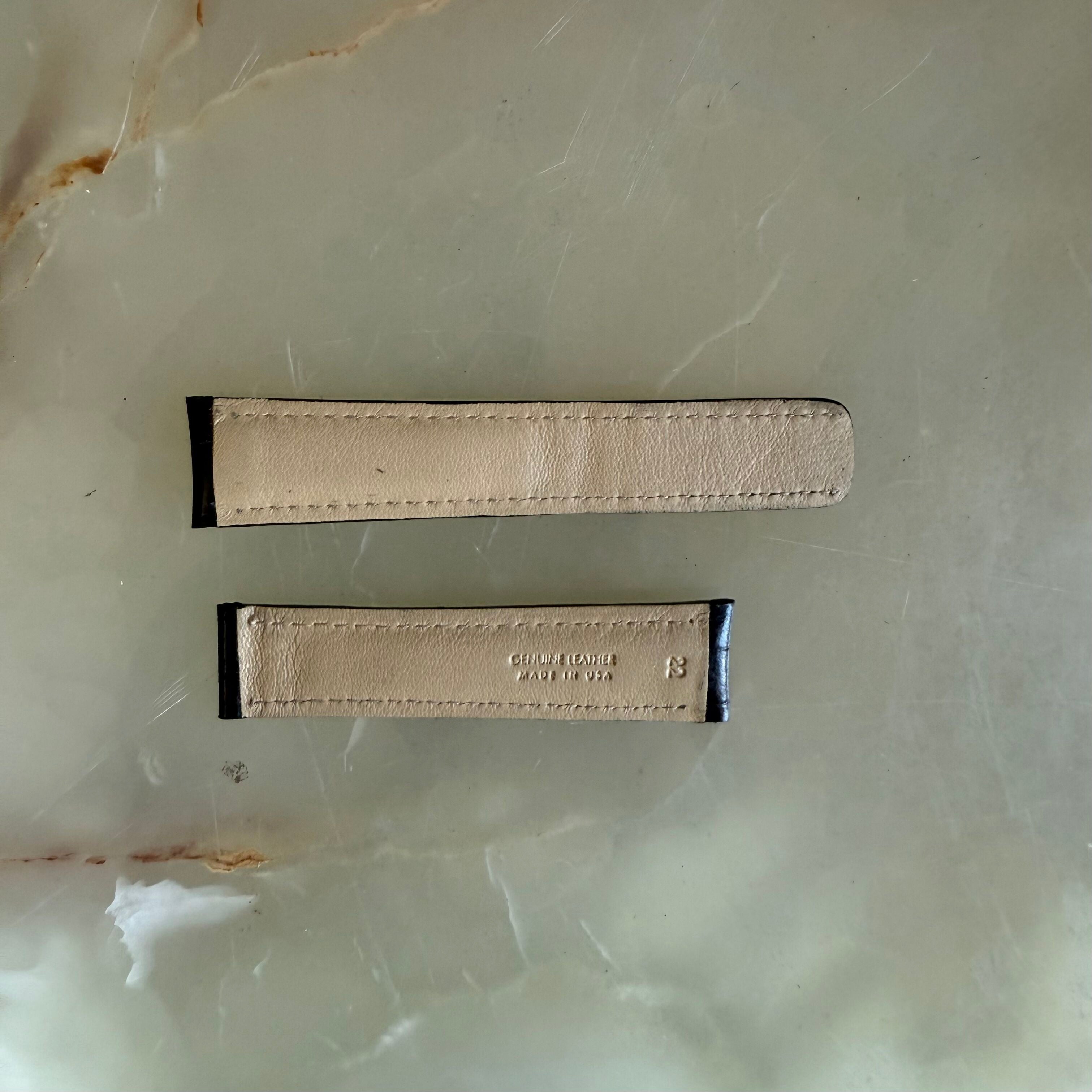 Genuine Alligator Black Watch Strap Band 22mm Padded & Stitched