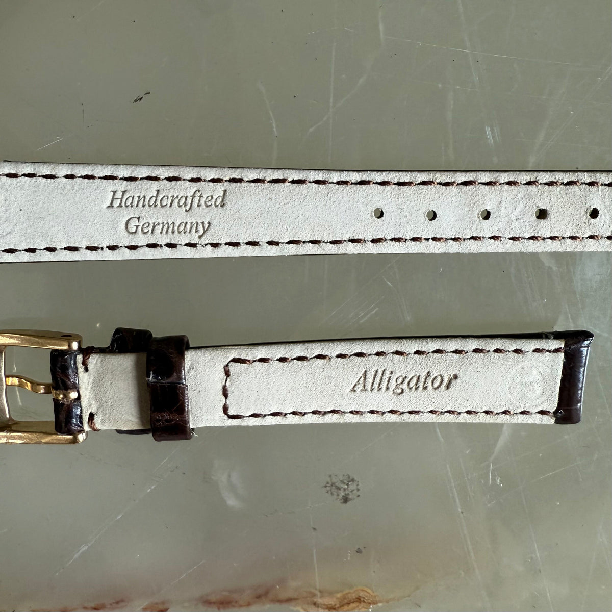 Genuine Alligator Brown Watch Strap Band 12mm Padded & Stitched w Buckle