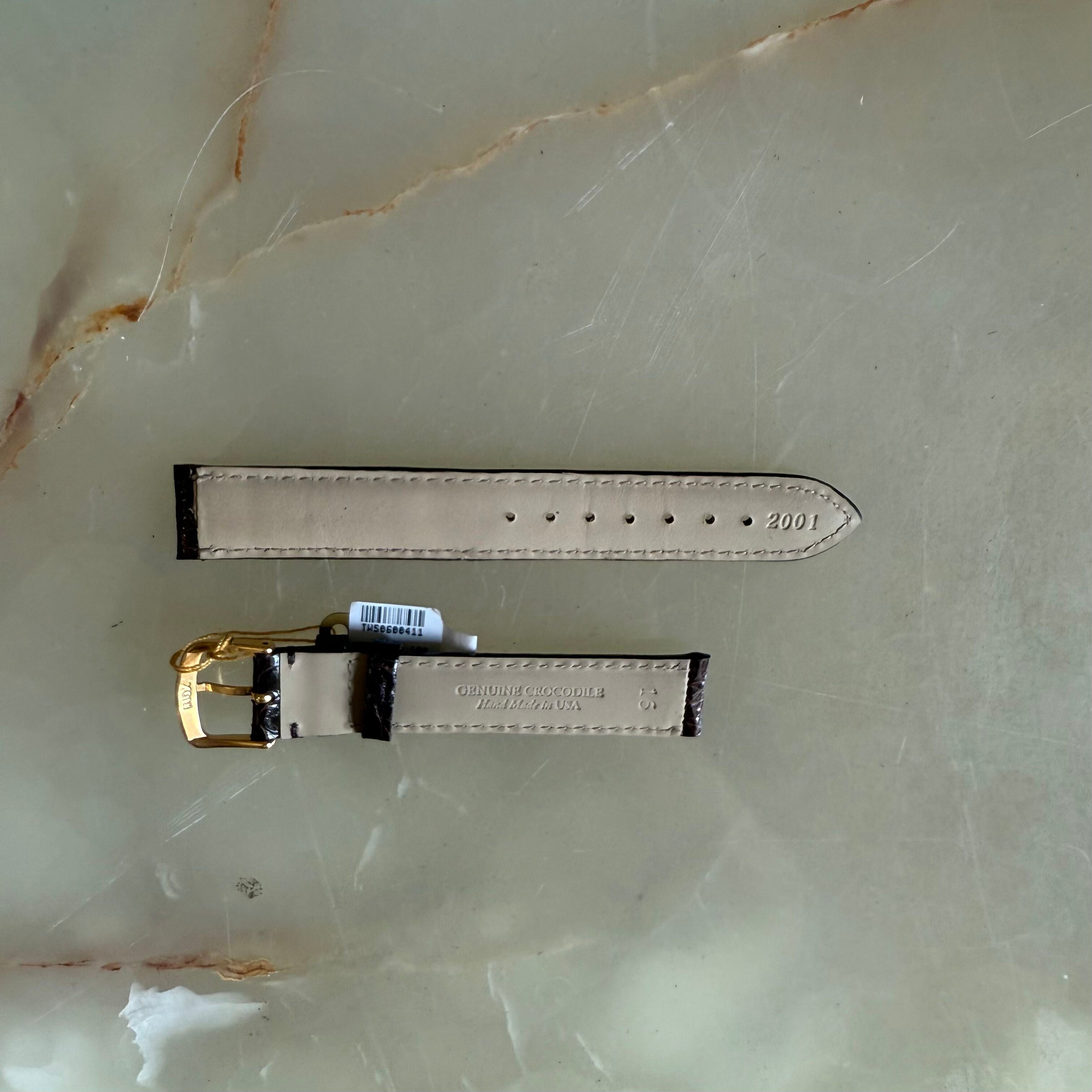 Genuine Alligator Brown Watch Strap Band 16mm Padded & Stitched with Buckle