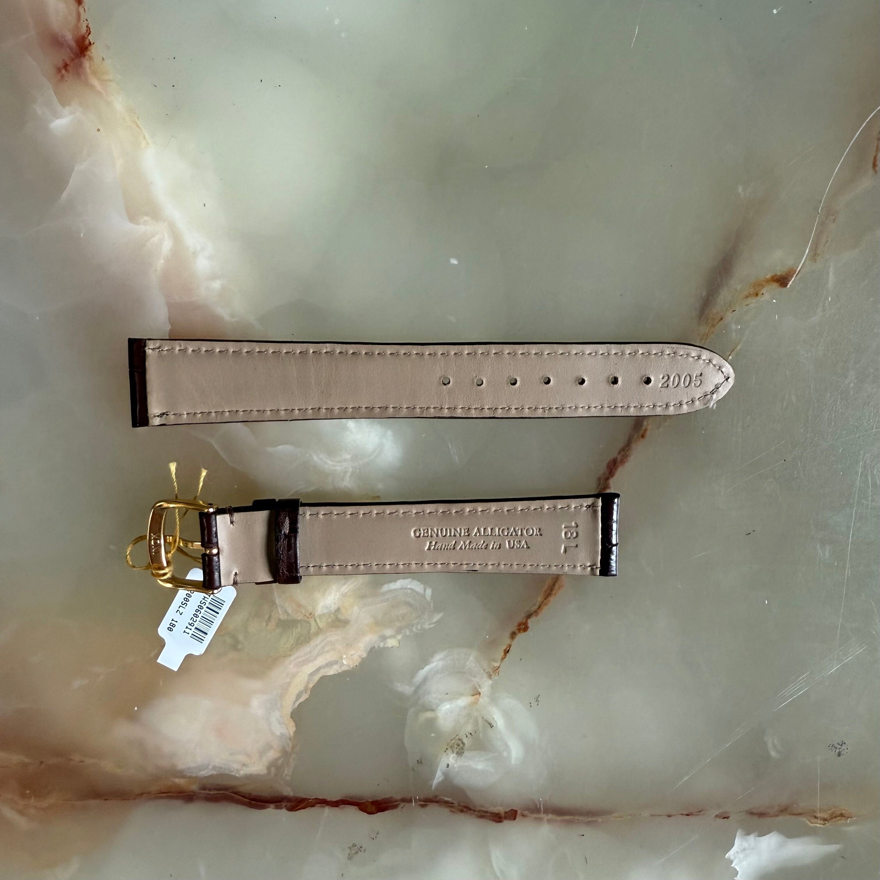 Genuine Alligator Brown Watch Strap Band 18mm Padded & Stitched w Buckle