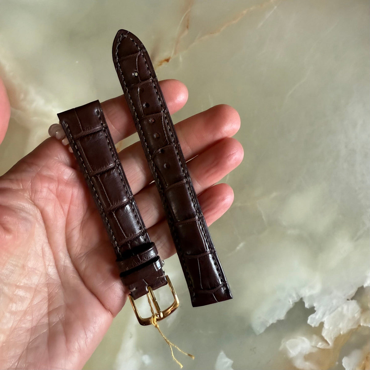 Genuine Alligator Brown Watch Strap Band 18mm Padded & Stitched w Buckle