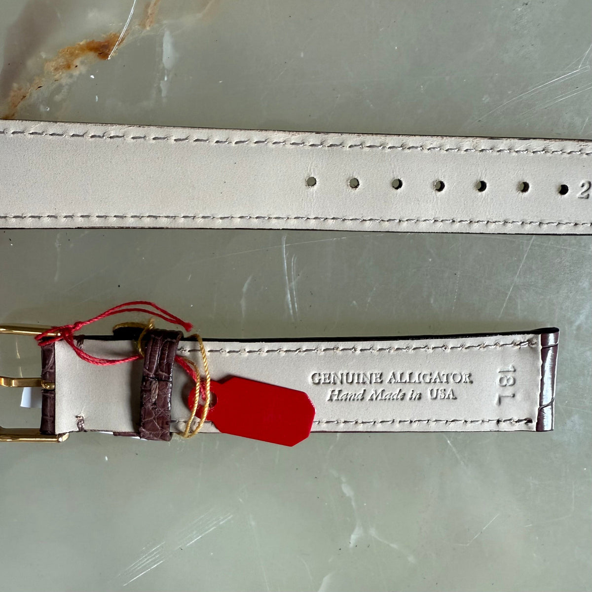 Genuine Alligator Brown Watch Strap Band 18mm Padded & Stitched w Buckle