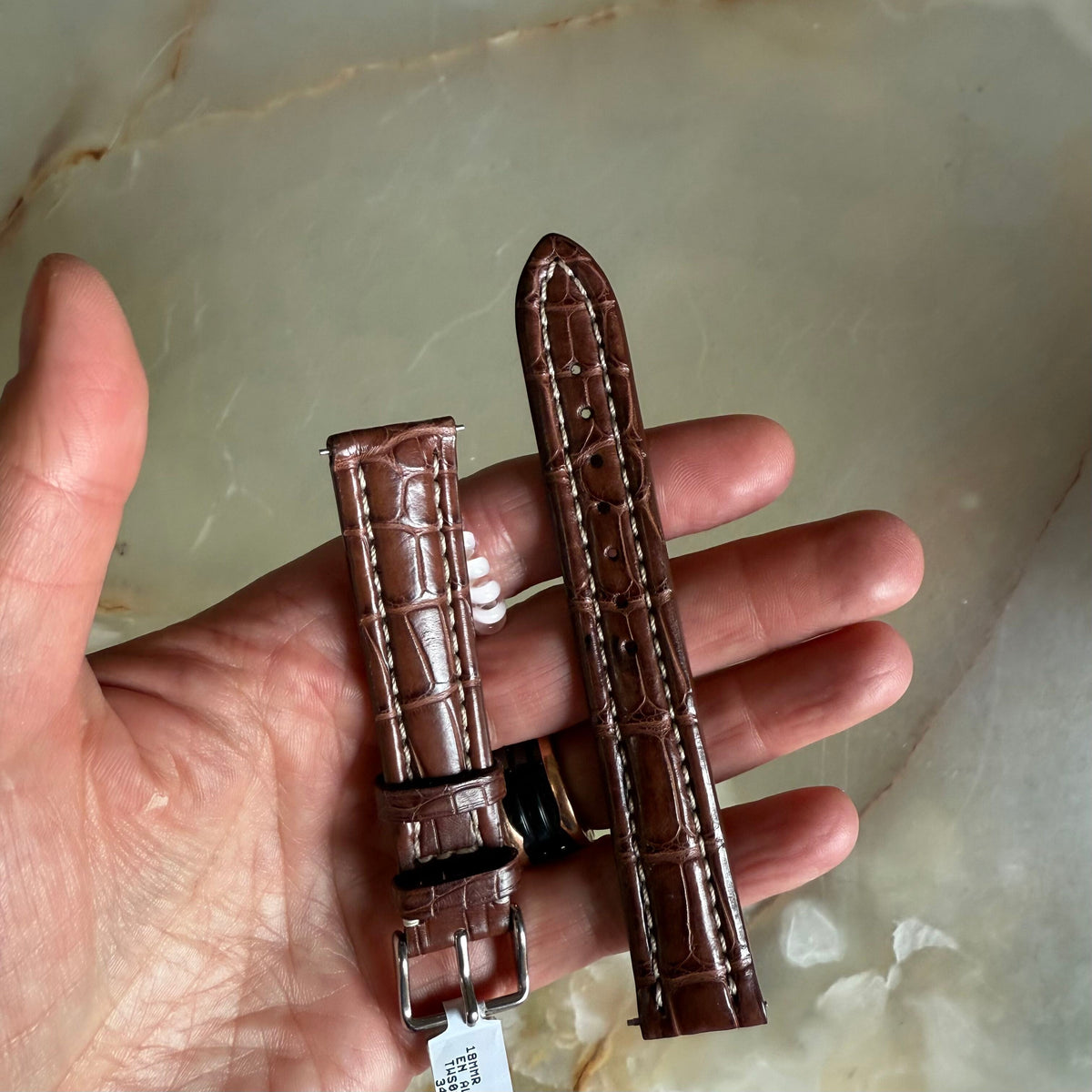Genuine Alligator Brown Watch Strap Band 18mm Padded & Stitched w Buckle