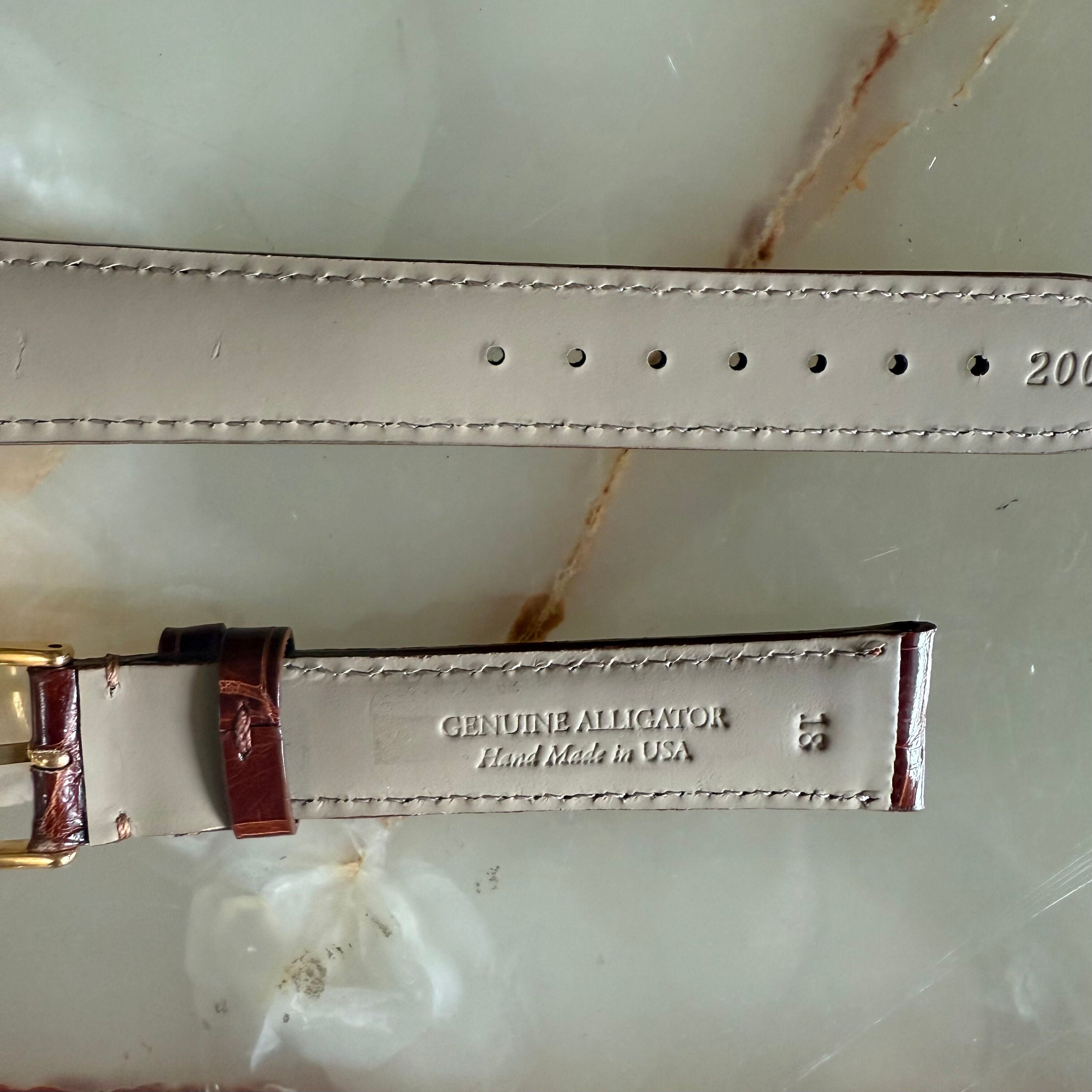 Genuine Alligator Brown Watch Strap Band 18mm Padded & Stitched w Buckle