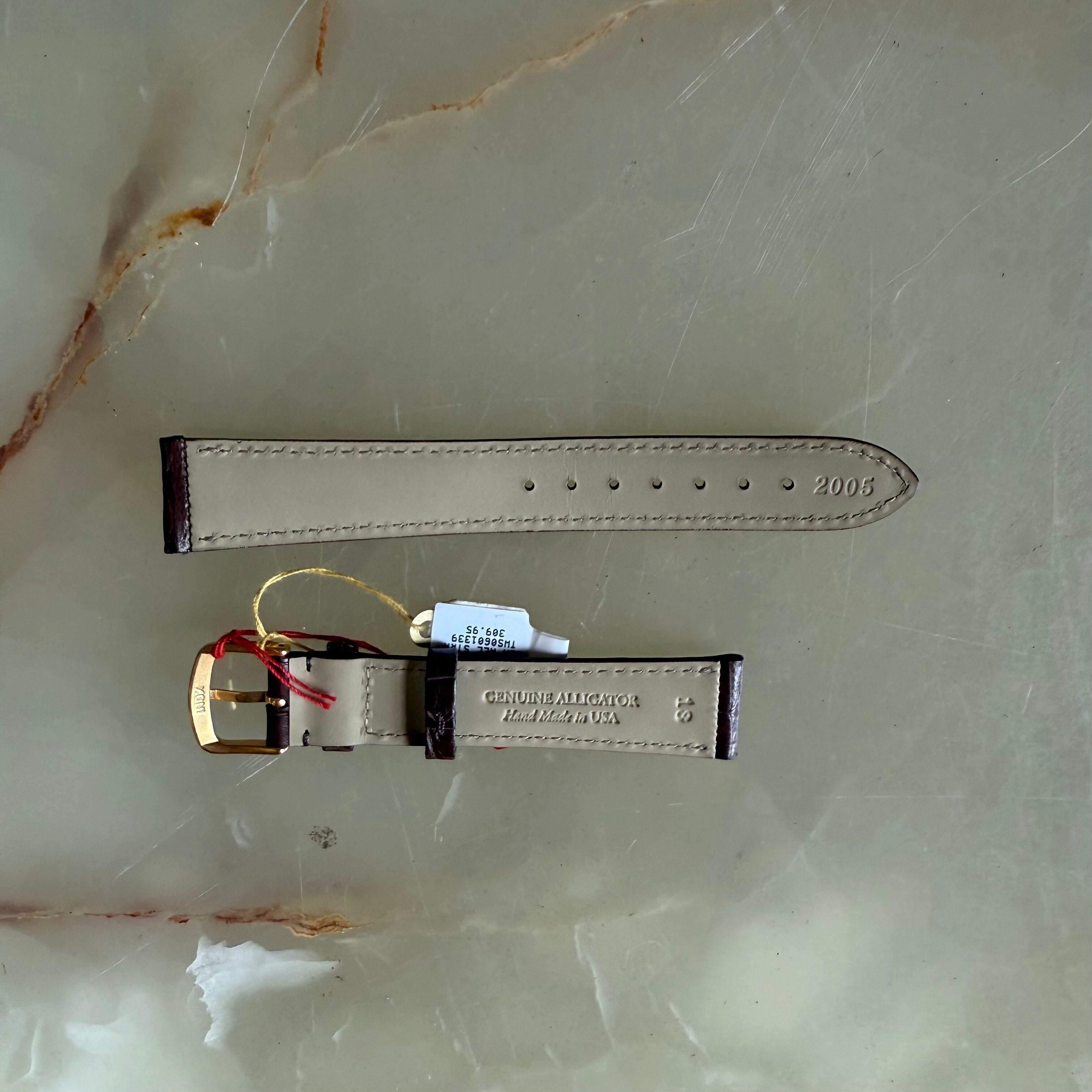 Genuine Alligator Brown Watch Strap Band 18mm Padded & Stitched with Buckle