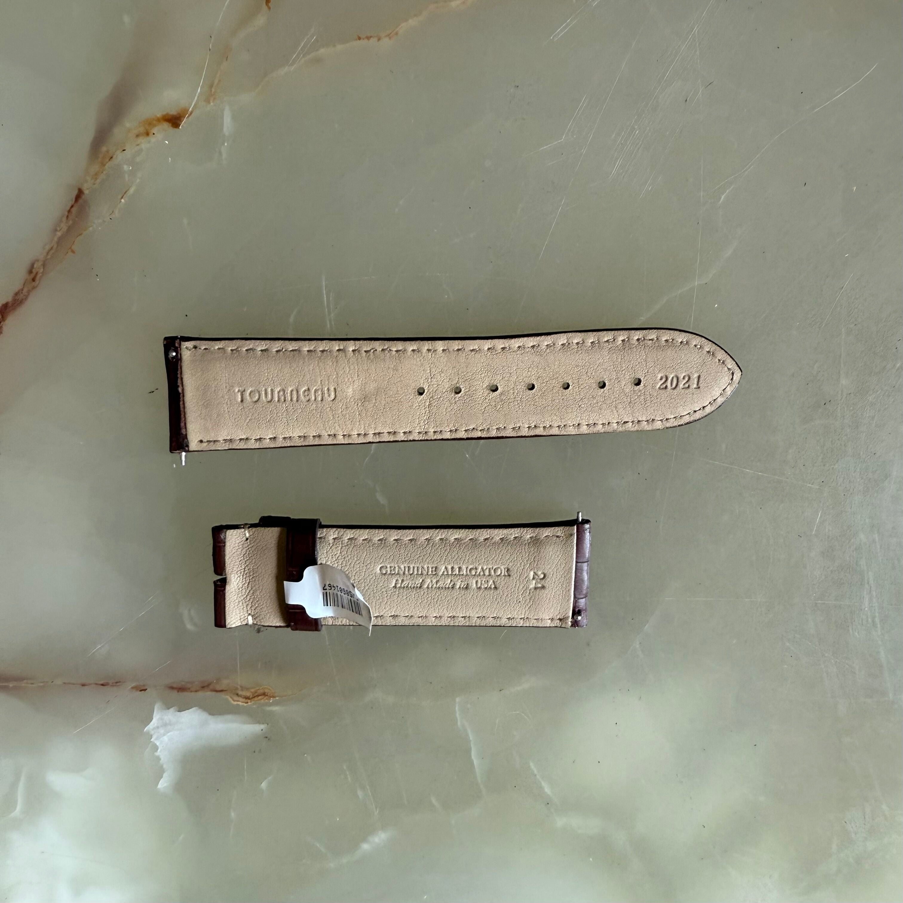 Genuine Alligator Brown Watch Strap Band 24mm Padded & Stitched