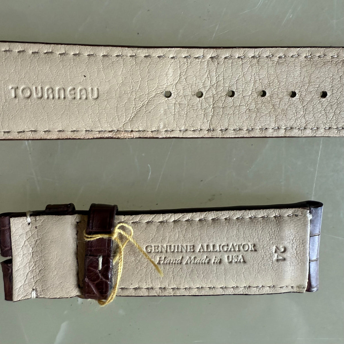 Genuine Alligator Brown Watch Strap Band 24mm Padded & Stitched