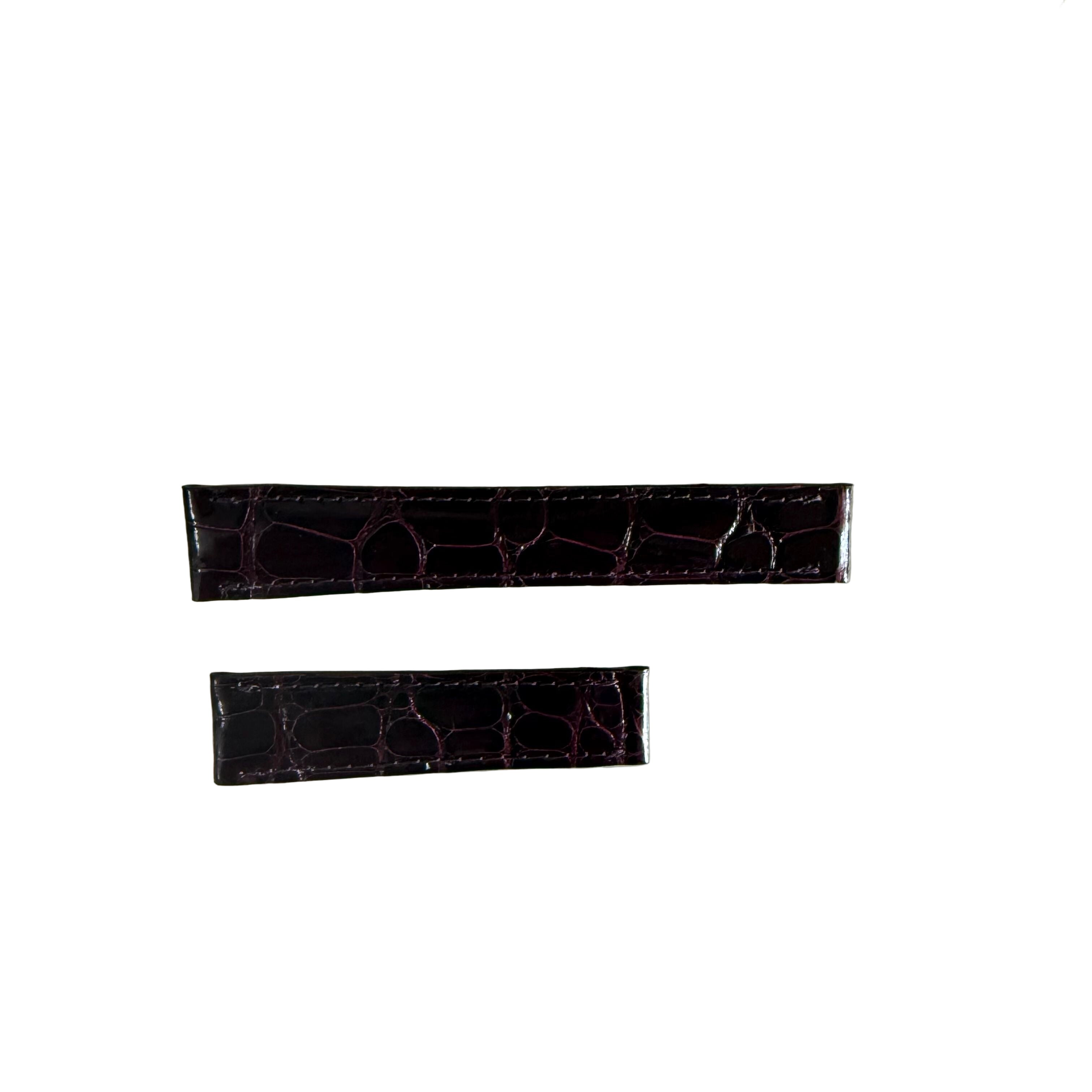 Genuine Alligator Burgundy Watch Strap Band 18mm Padded & Stitched