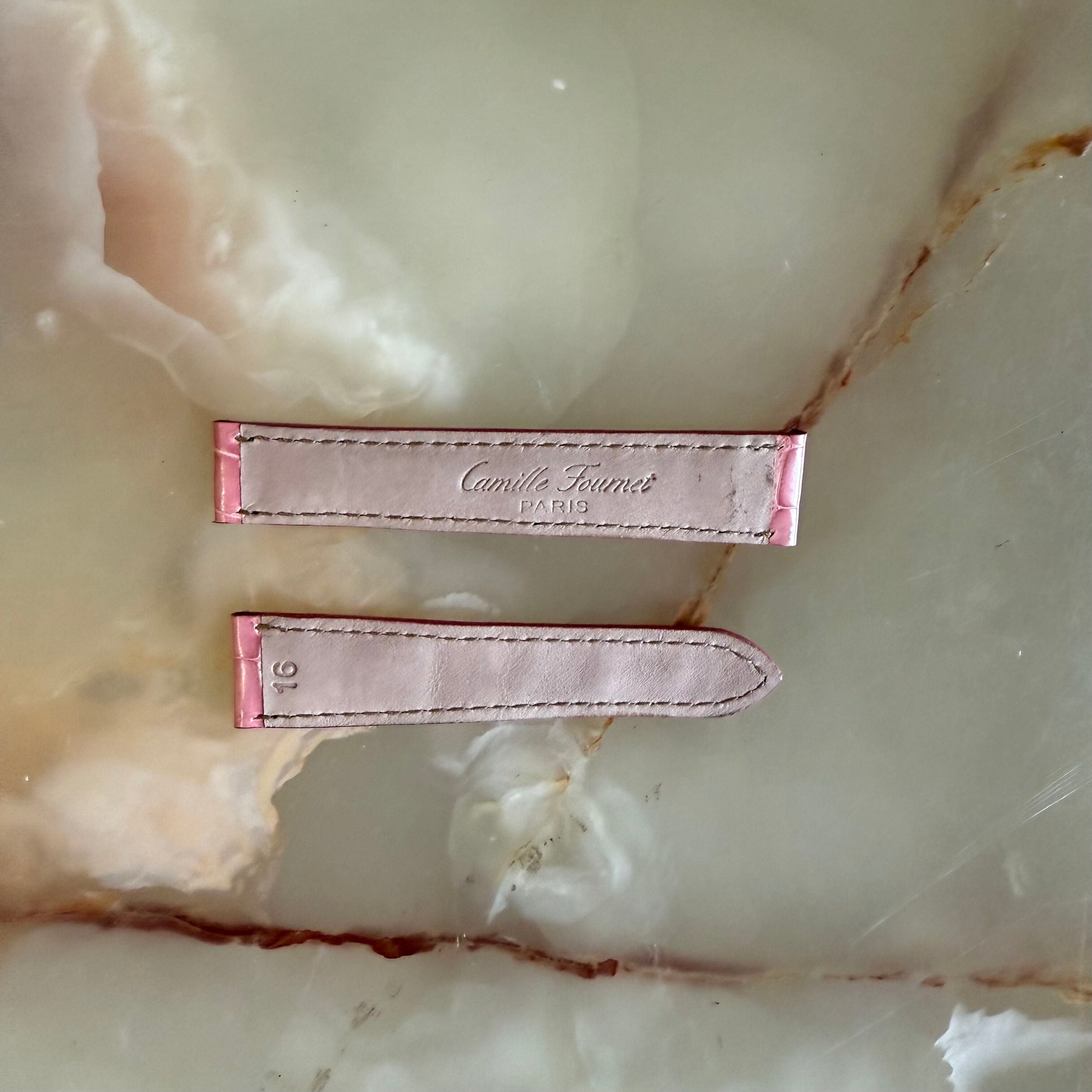Genuine Alligator Pink Watch Strap Band 16mm Padded & Stitched