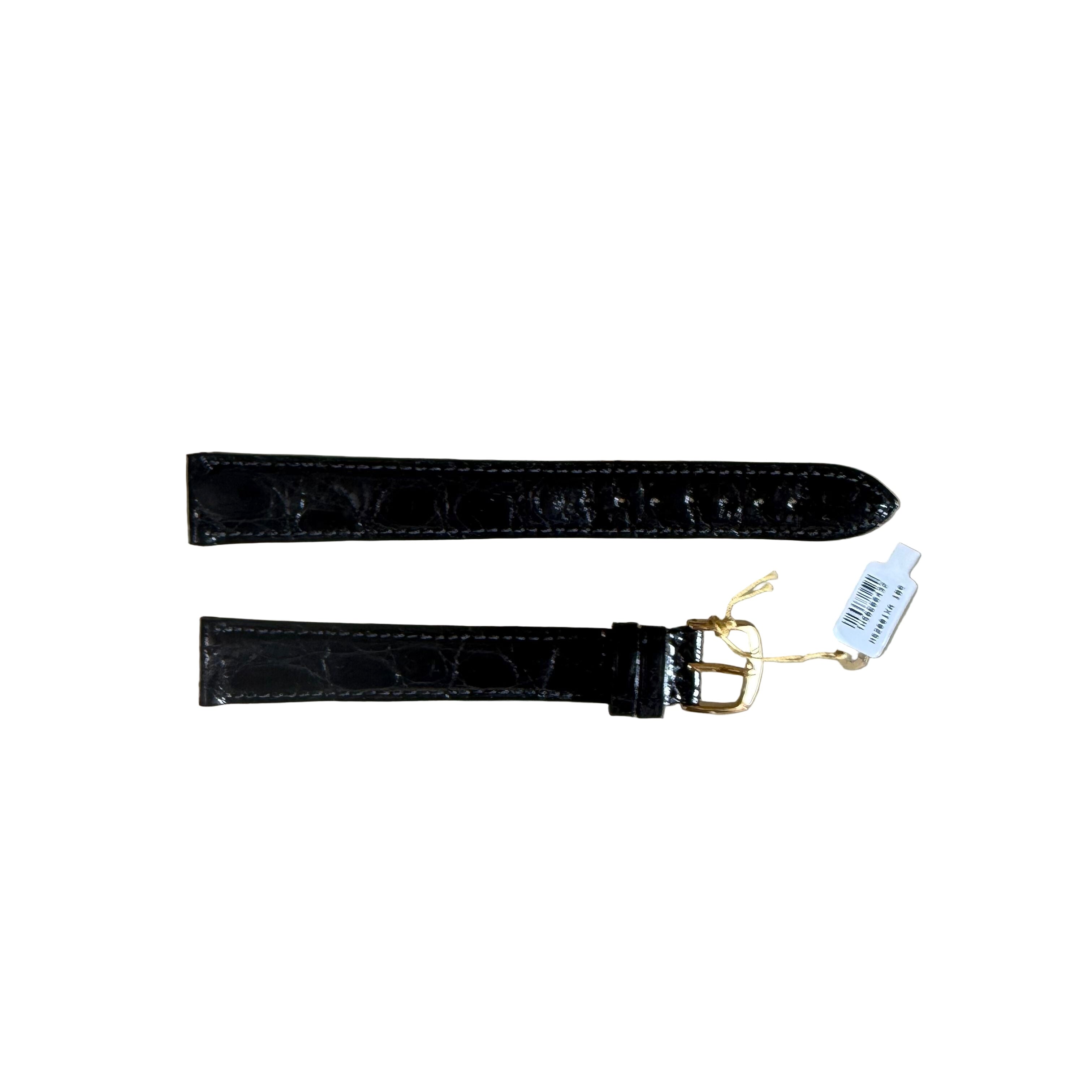 Genuine Crocodile Black Watch Strap Band 18mm Padded & Stitched w Buckle