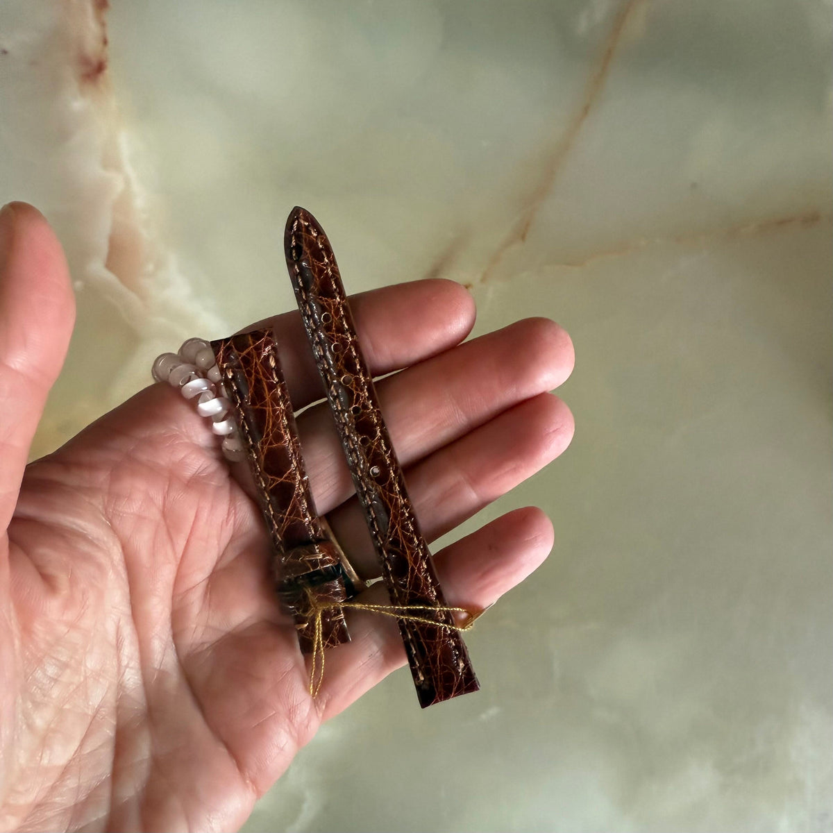 Genuine Crocodile Brown Watch Strap Band 12mm Padded & Stitched