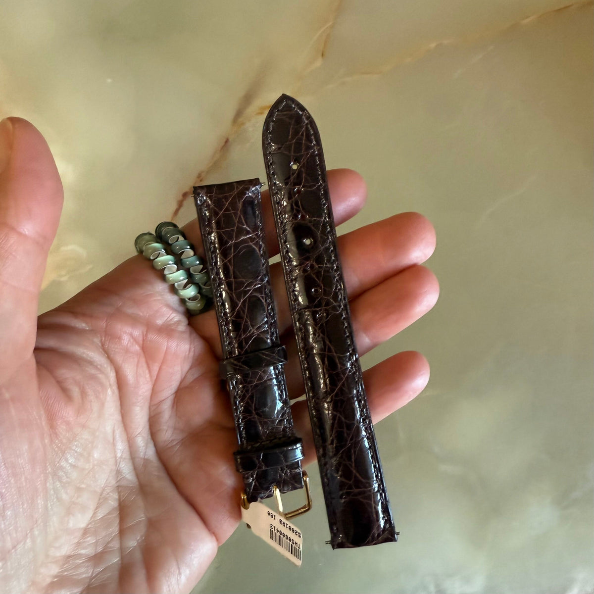 Genuine Crocodile Brown Watch Strap Band 18mm Padded & Stitched w Buckle