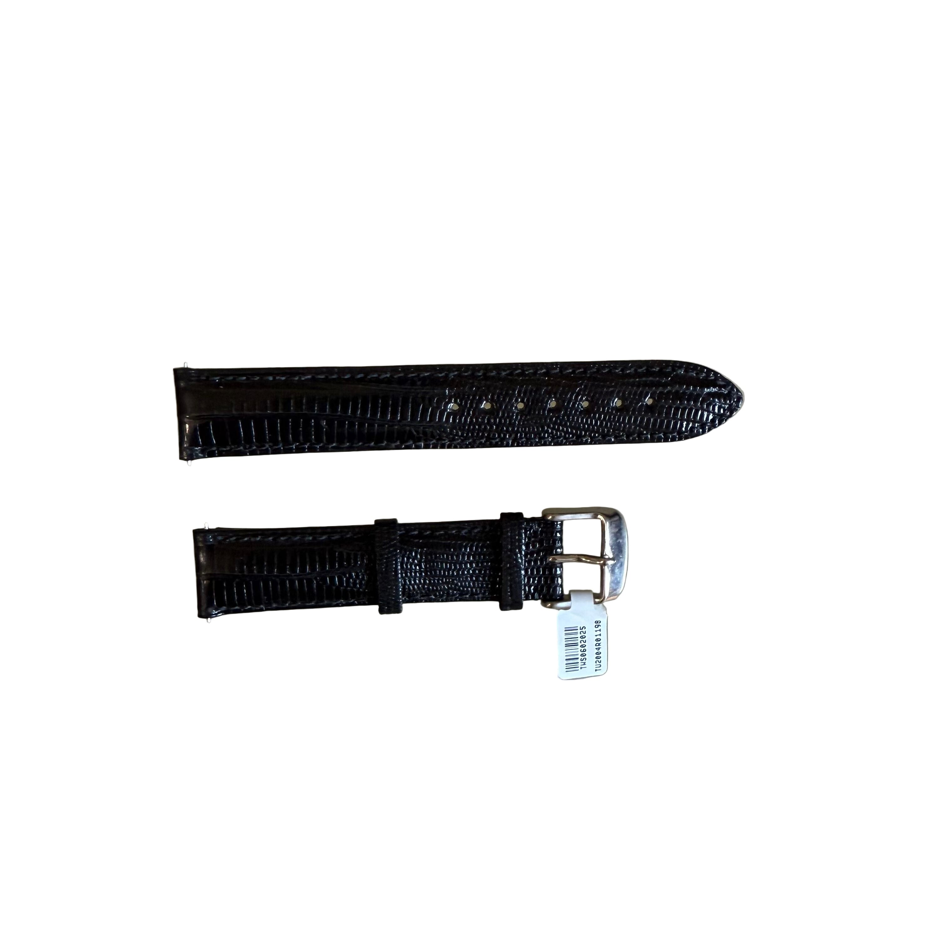Genuine Lizard Black Watch Strap Band 19mm Padded & Stitched with Buckle