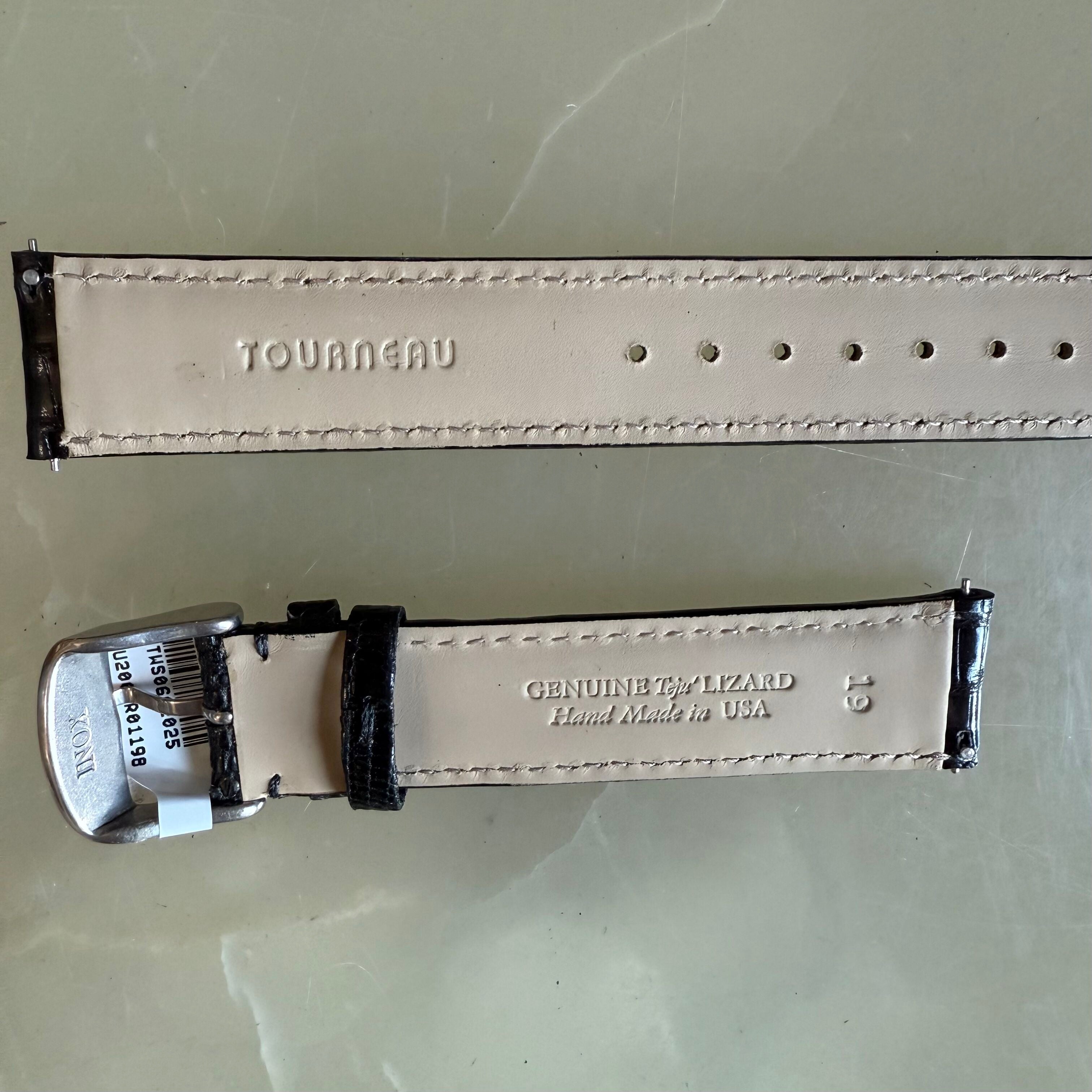 Genuine Lizard Black Watch Strap Band 19mm Padded & Stitched with Buckle