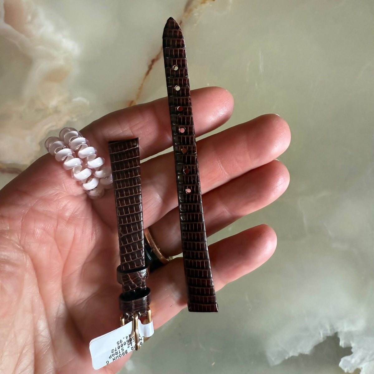 Genuine Lizard Brown Watch Strap Band 10mm Padded & Stitched w Buckle